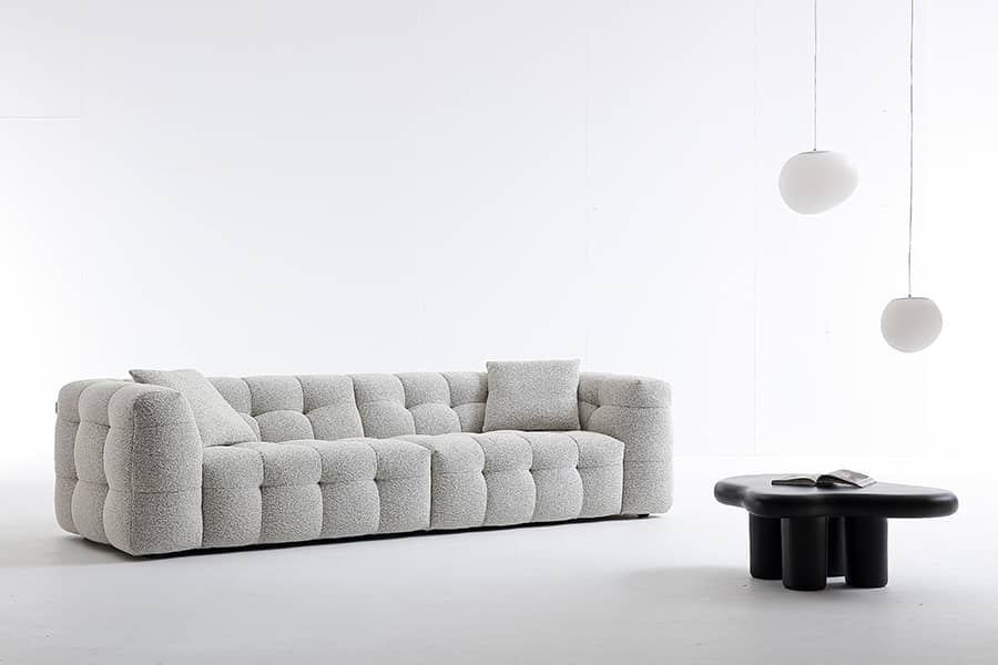 Sofa Bubble Mixed White Bouclé 210