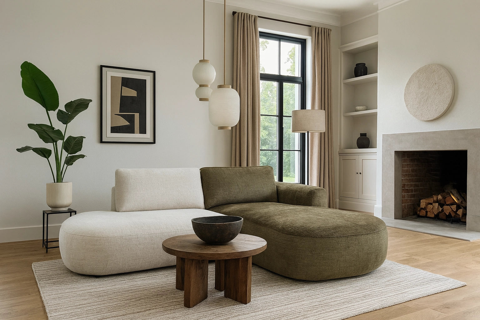 Sofa Billy Mixed Beige / Moss