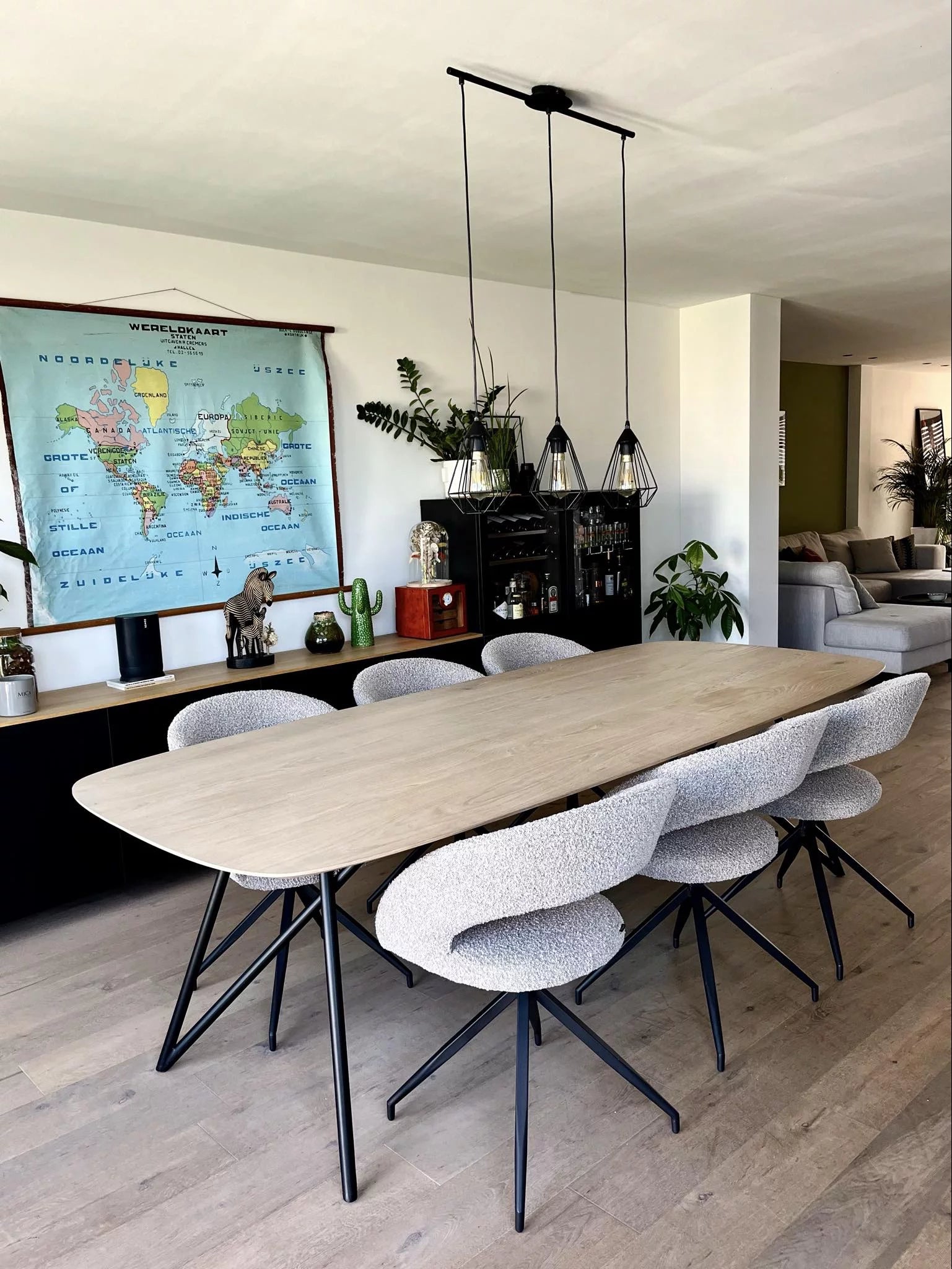 Yara eetkamerstoel bouclé toffee