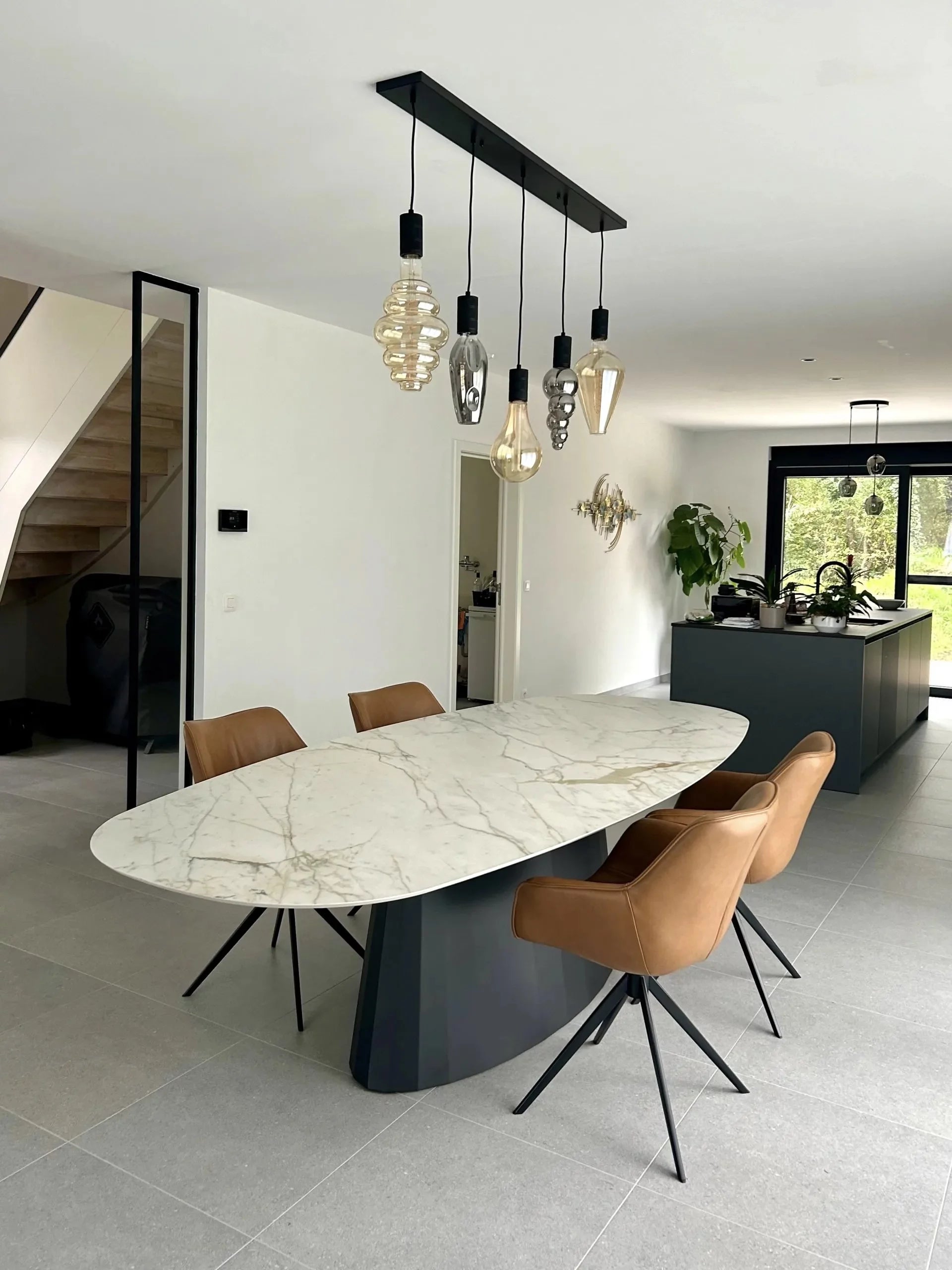 Padua leder eetkamerstoel cognac