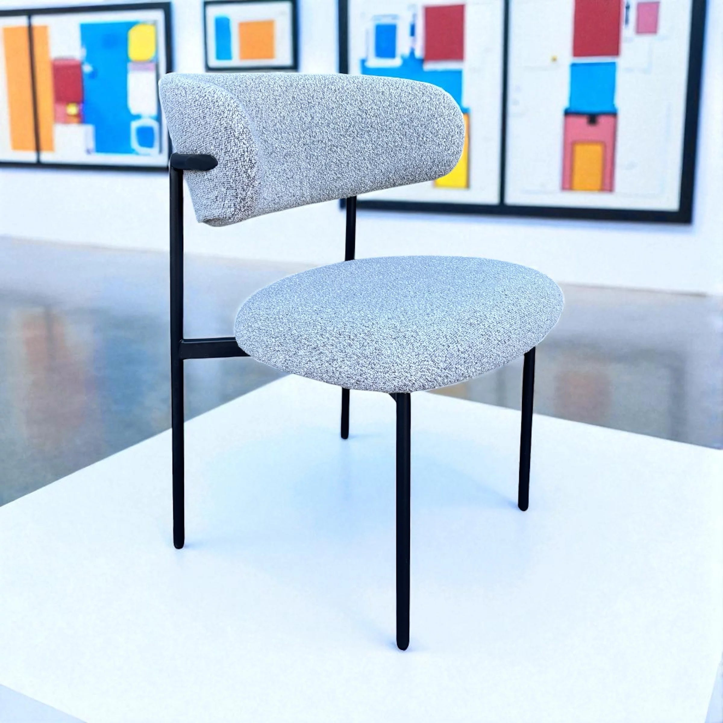 Tina stoel grijs boucle