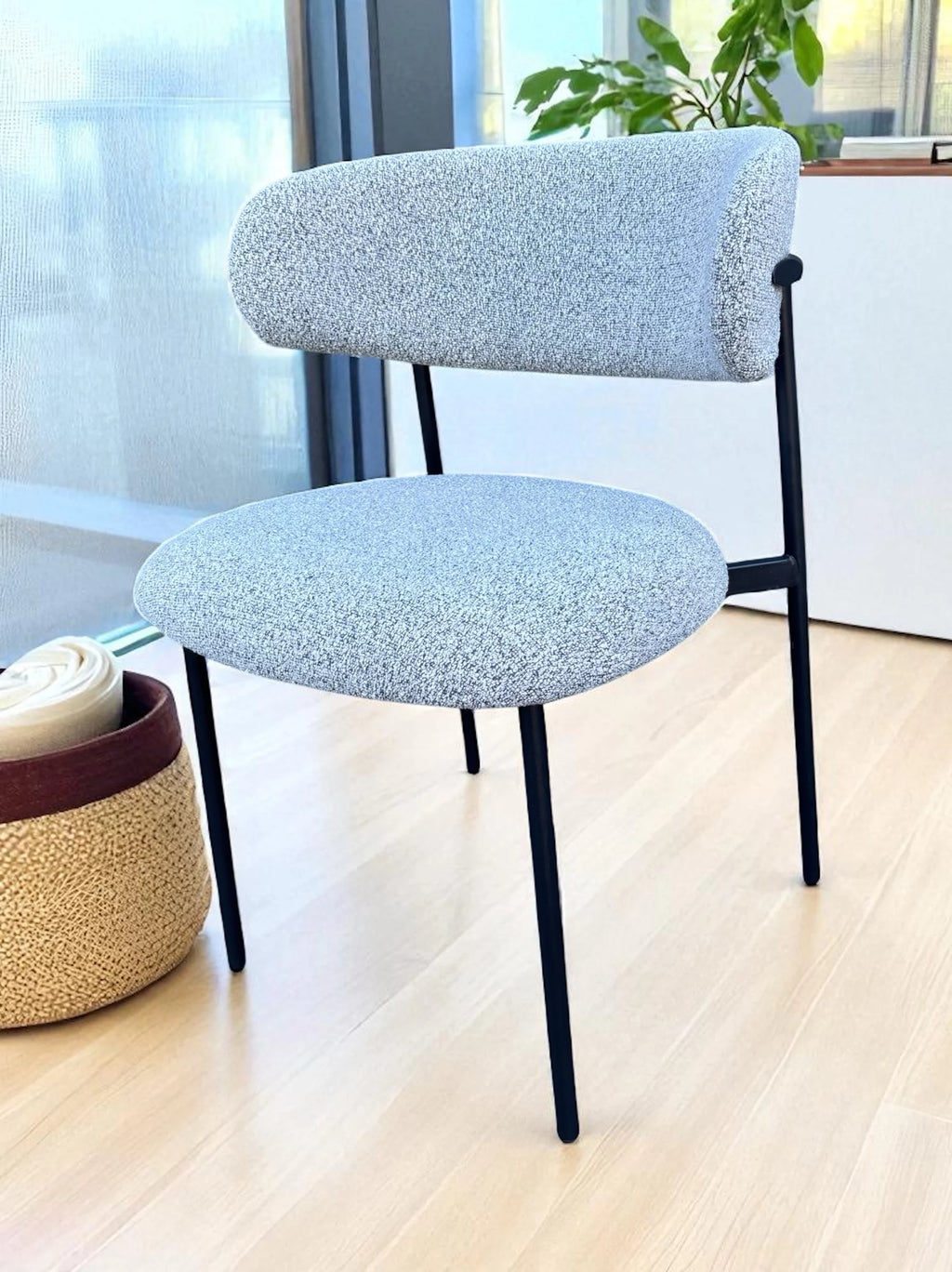 Tina stoel grijs boucle