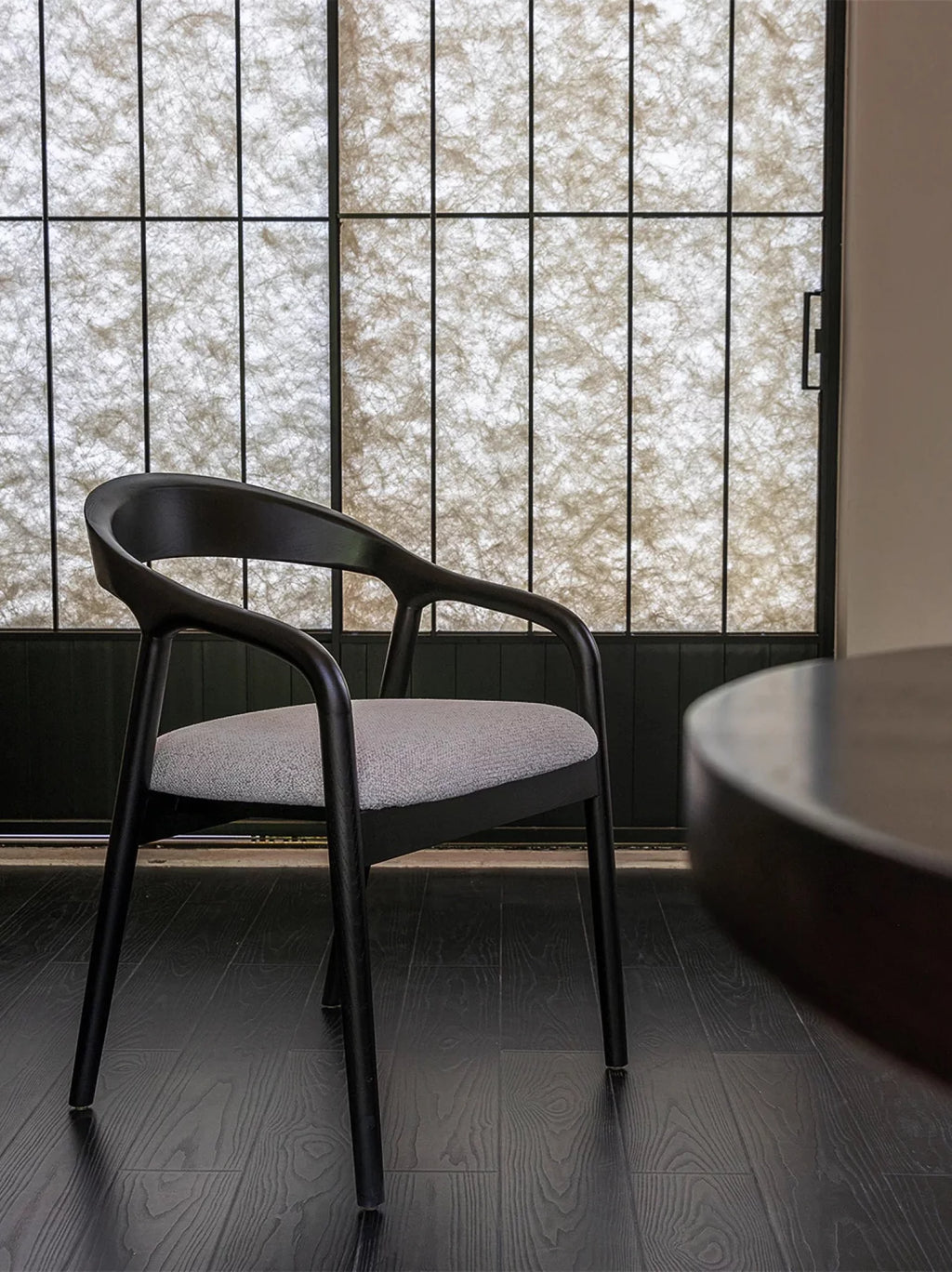 Carlo houten stoel zwart / beige