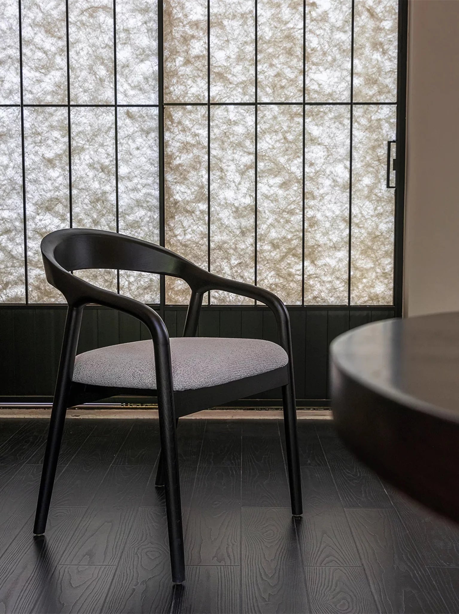 Carlo houten stoel zwart / beige