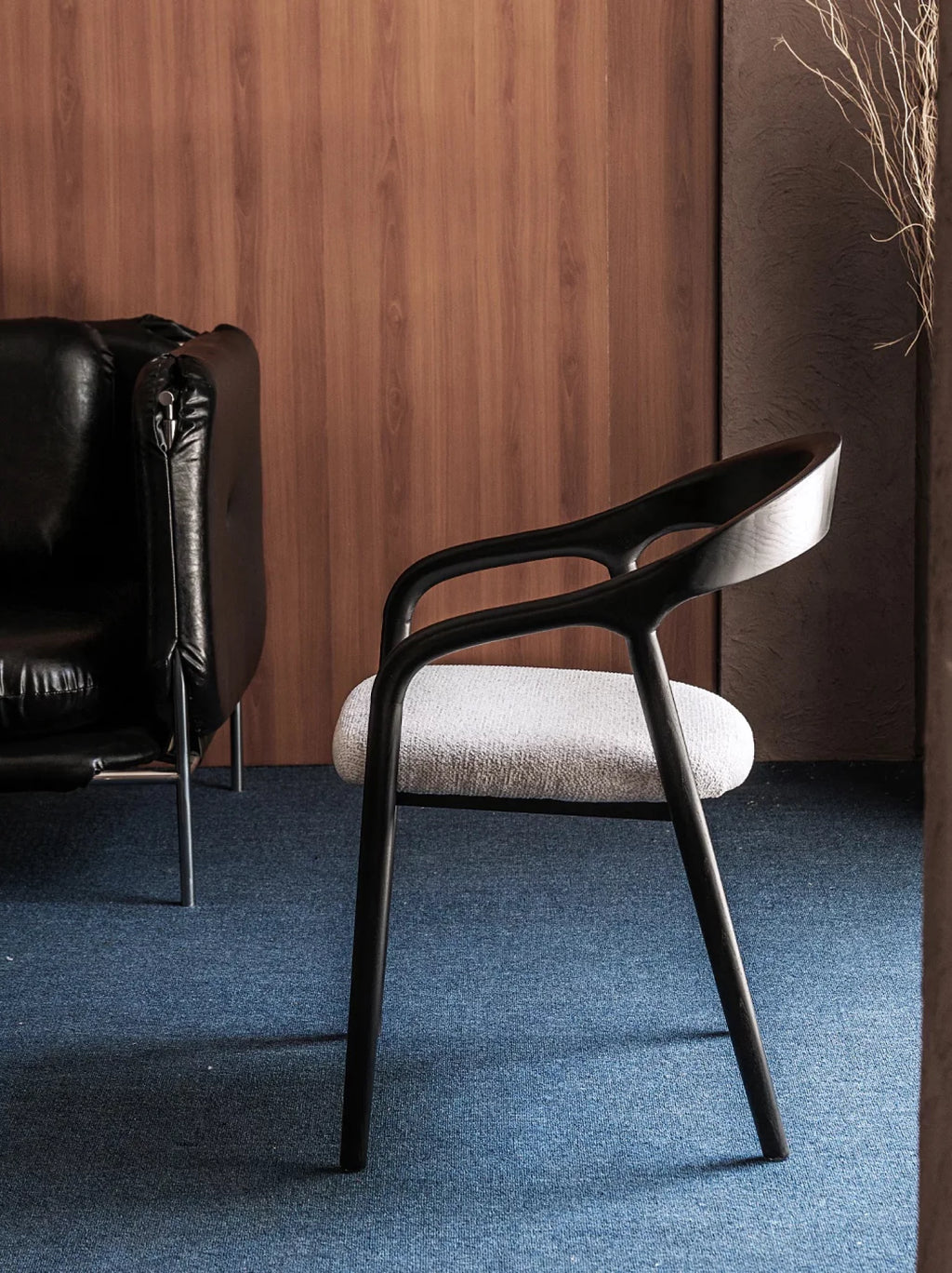 Carlo houten stoel zwart / beige