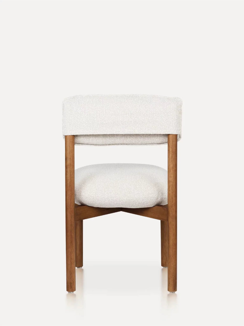 Houten eetkamerstoel frank walnoot afwerking en beige zit kussen