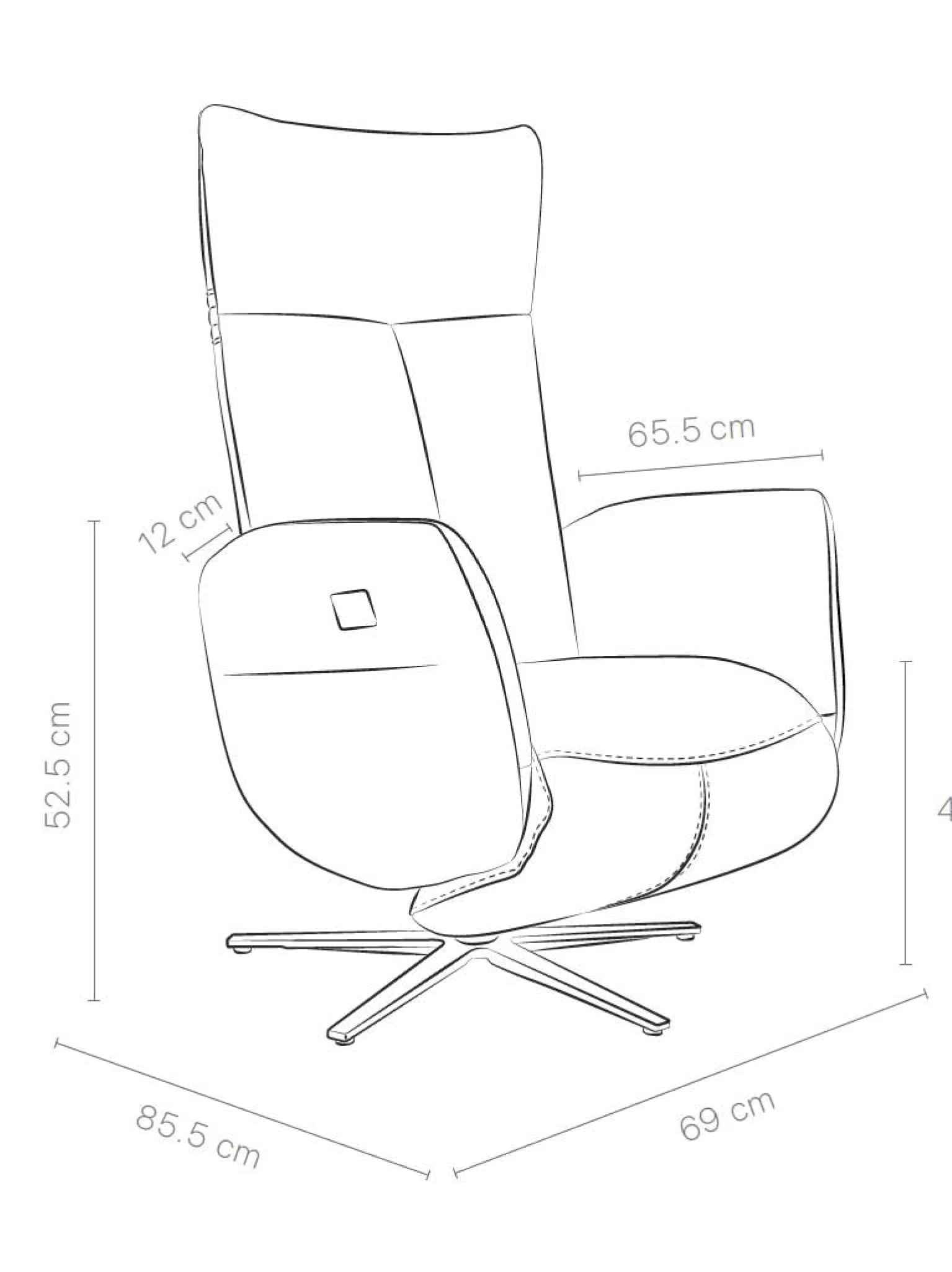 Leder relaxzetel Mercurius zwart