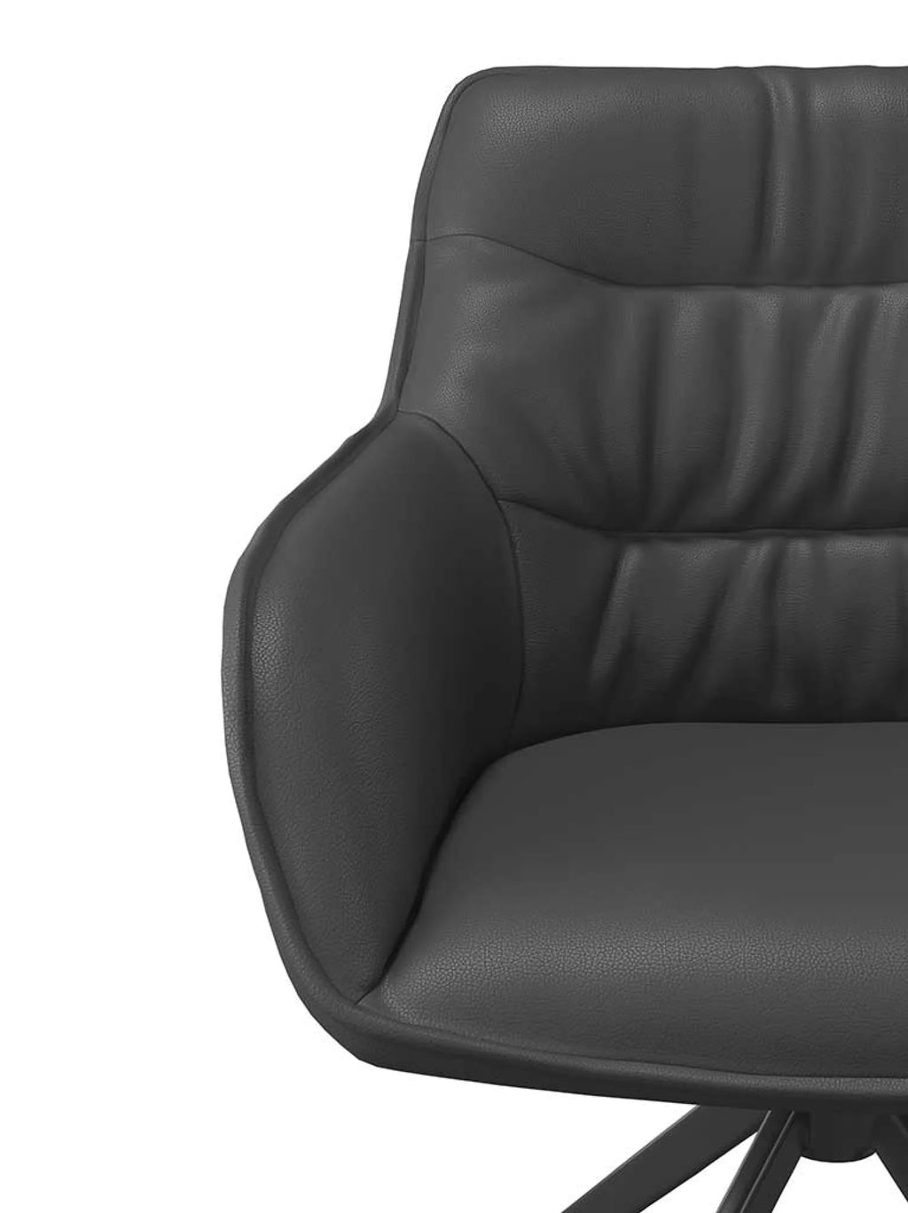 Como eetkamerstoel in zwart leder -  comfort en elegant design