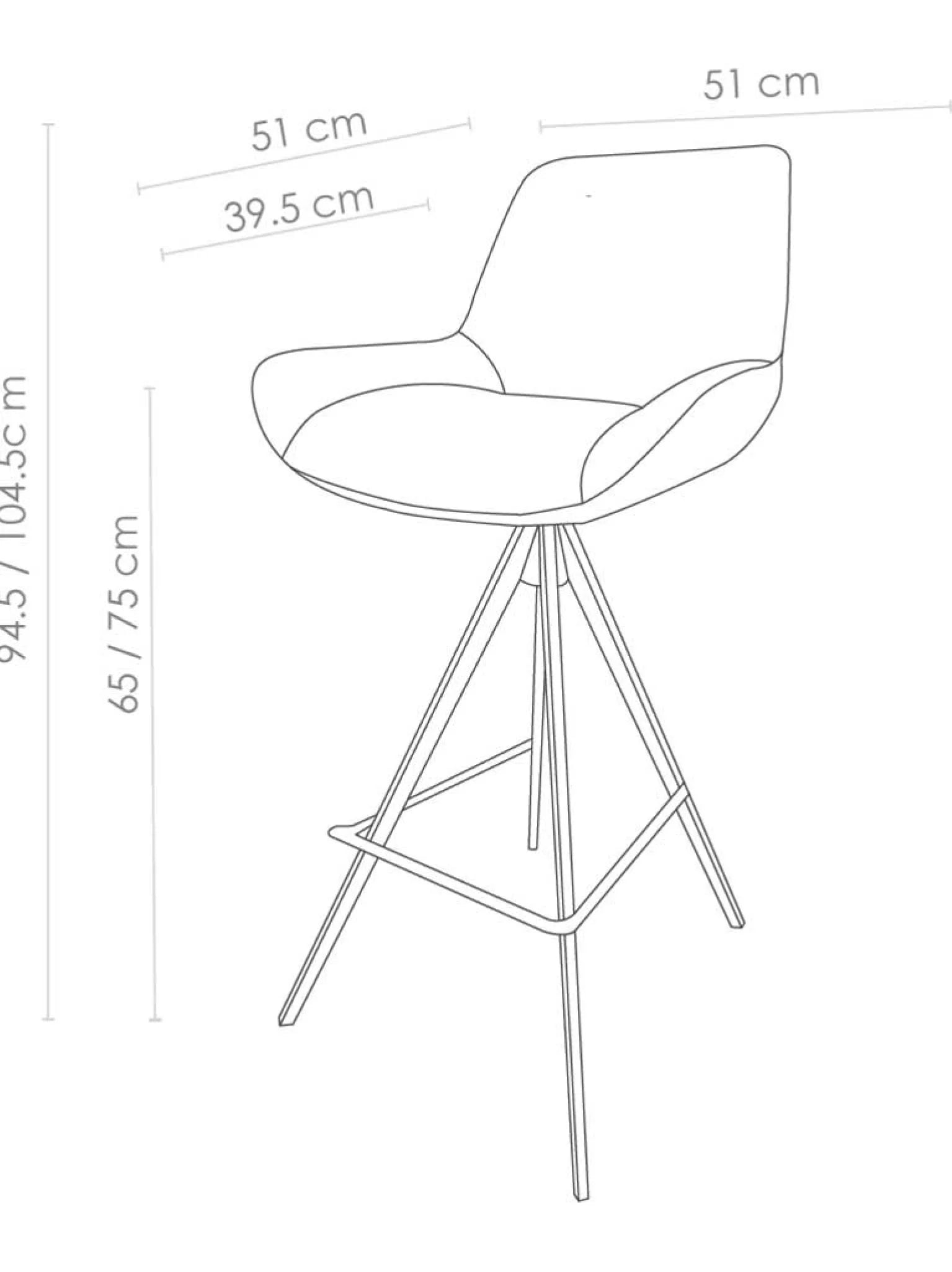 Barstoel padua b501 cognac leder zh 75