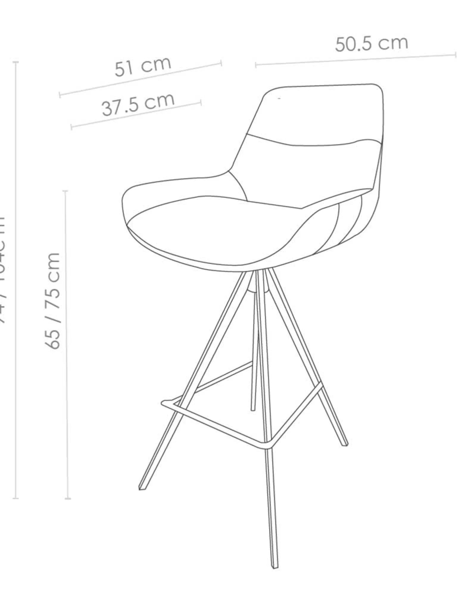 Barstoel ferrara grey zh 75