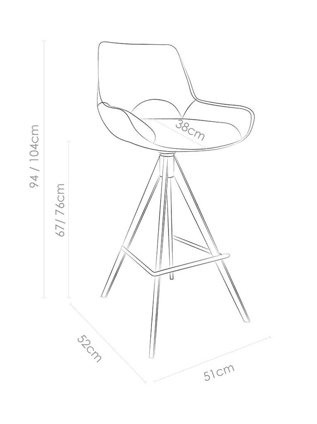 Barstoel messina sscot 1047 pearl zithoogte 75 cm