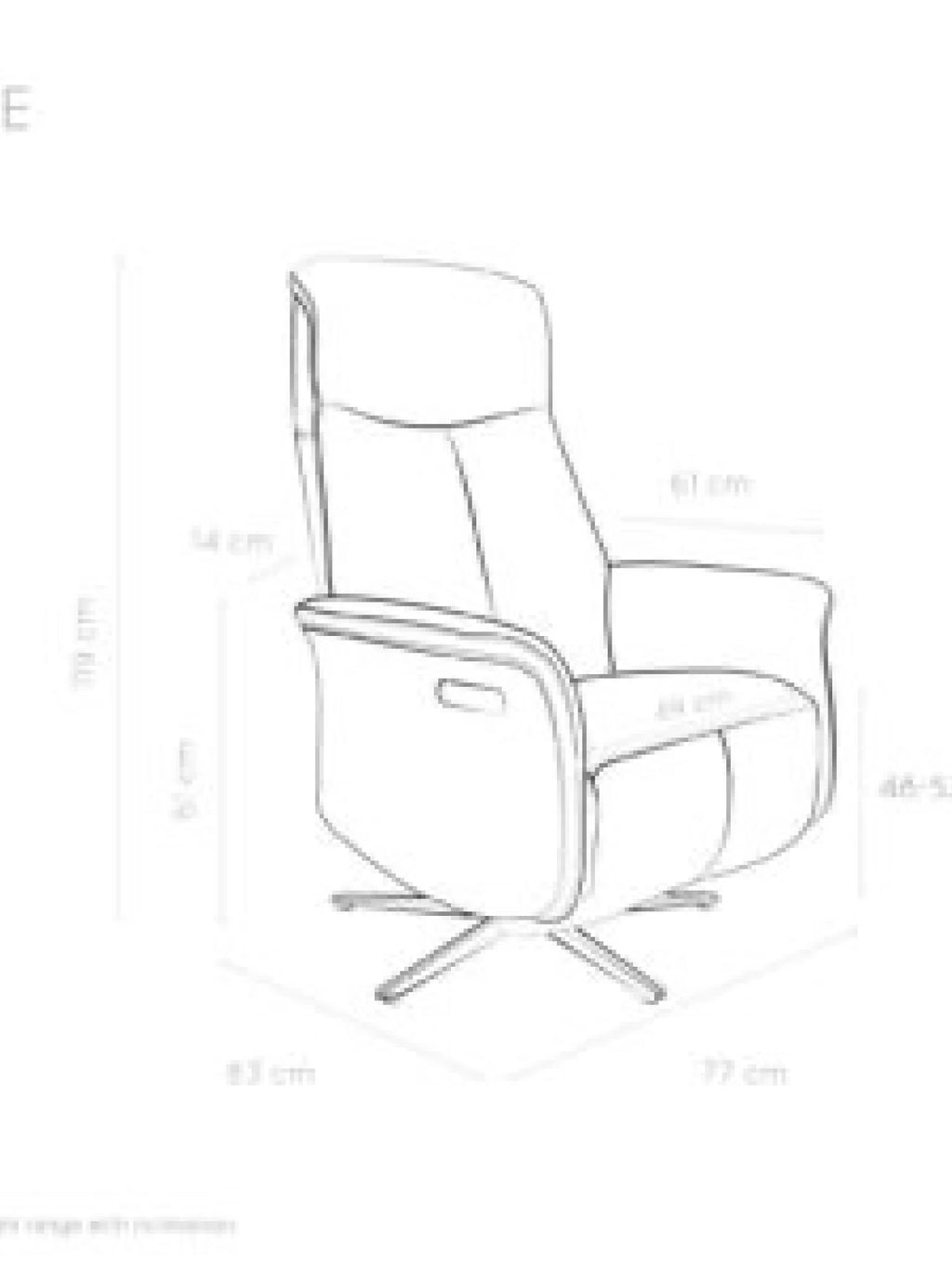 Relaxzetel Poseidon black leder - walnut