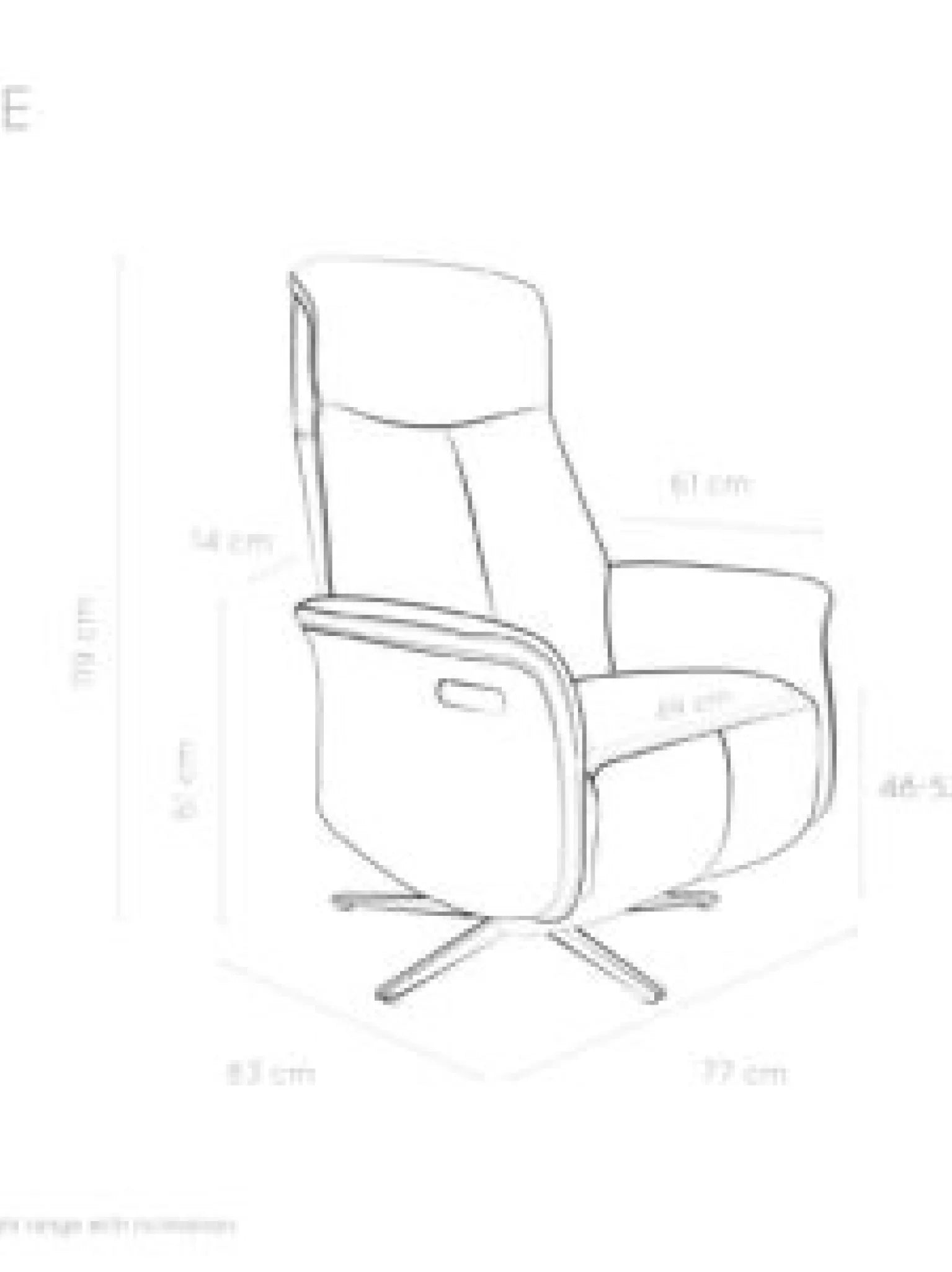 Relaxzetel Poseidon black leder - walnut