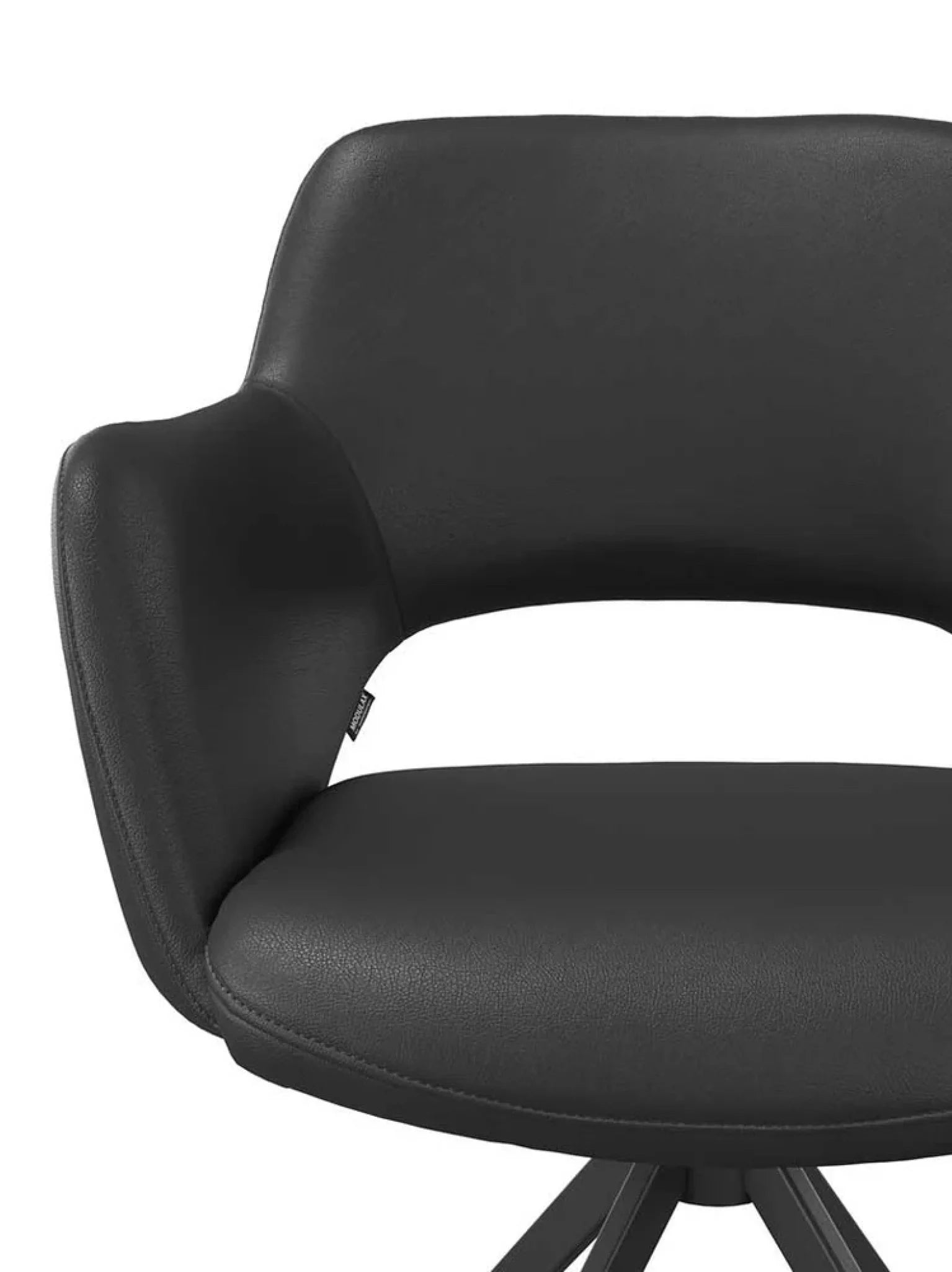 Lederen eetkamerstoel Julien zwart