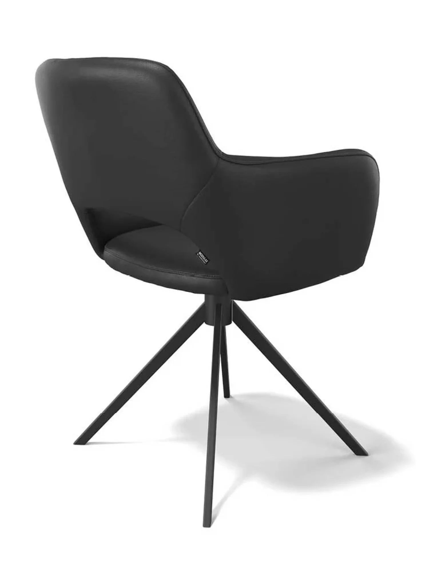 Lederen eetkamerstoel Julien zwart