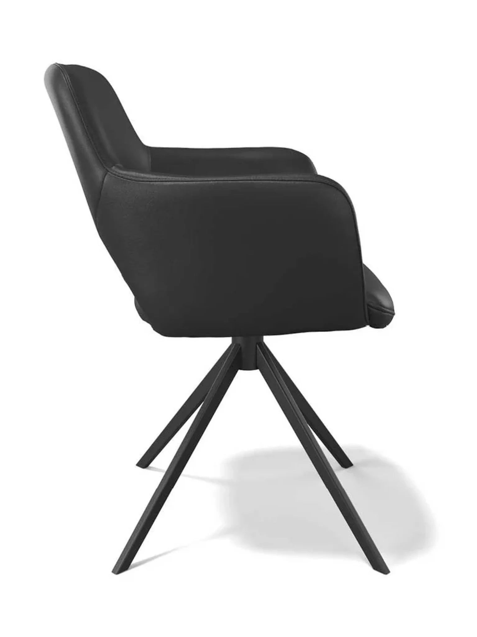 Lederen eetkamerstoel Julien zwart