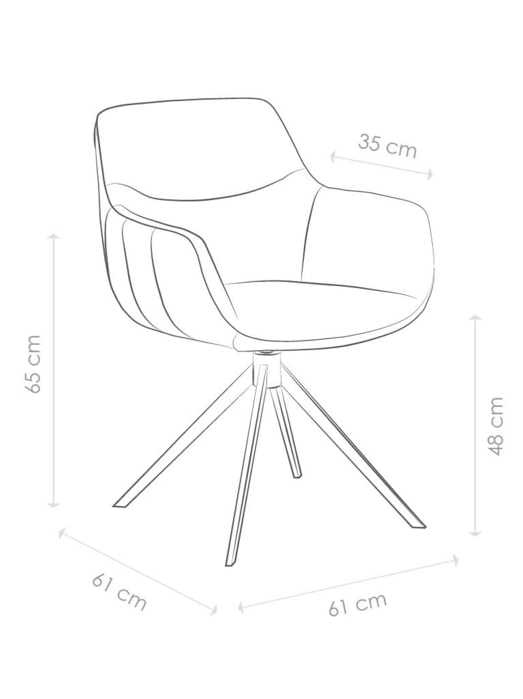 Ferrara b535 ebano leder eetkamerstoel