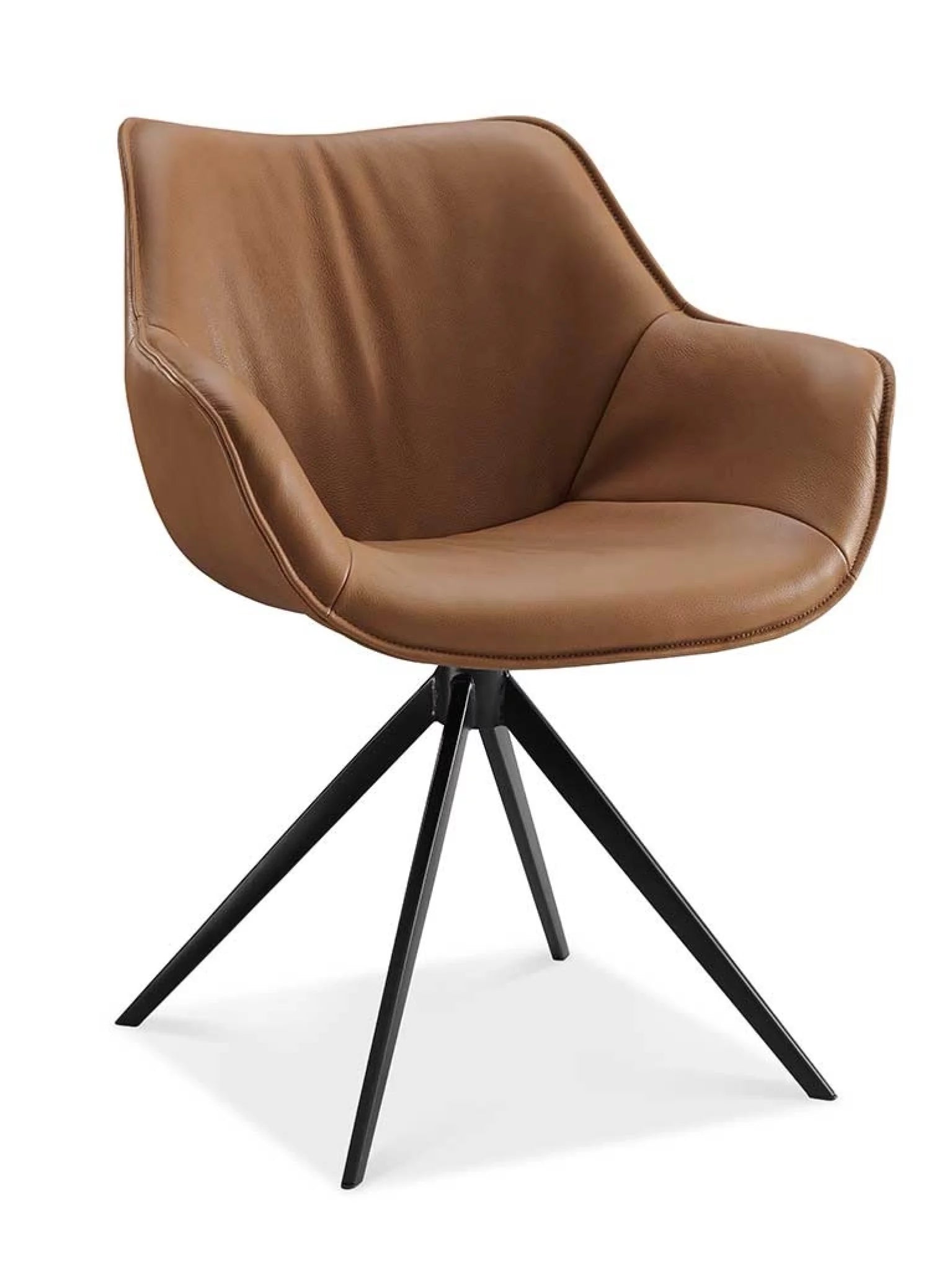 Padua leder eetkamerstoel cognac