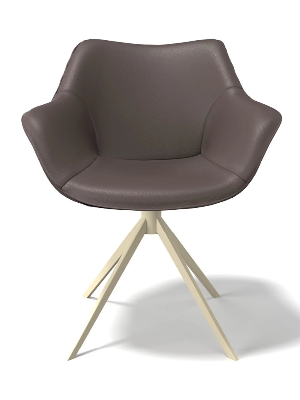 Eetkamerstoel leder padua ebano / champagne poot