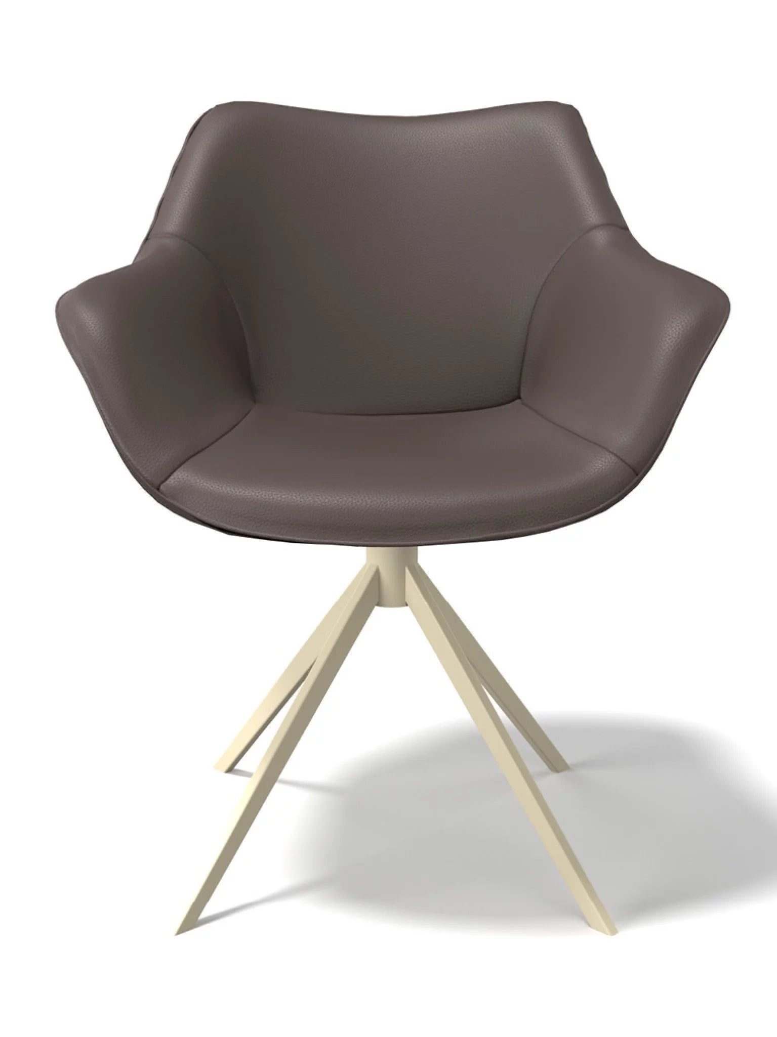 Eetkamerstoel leder padua ebano / champagne poot