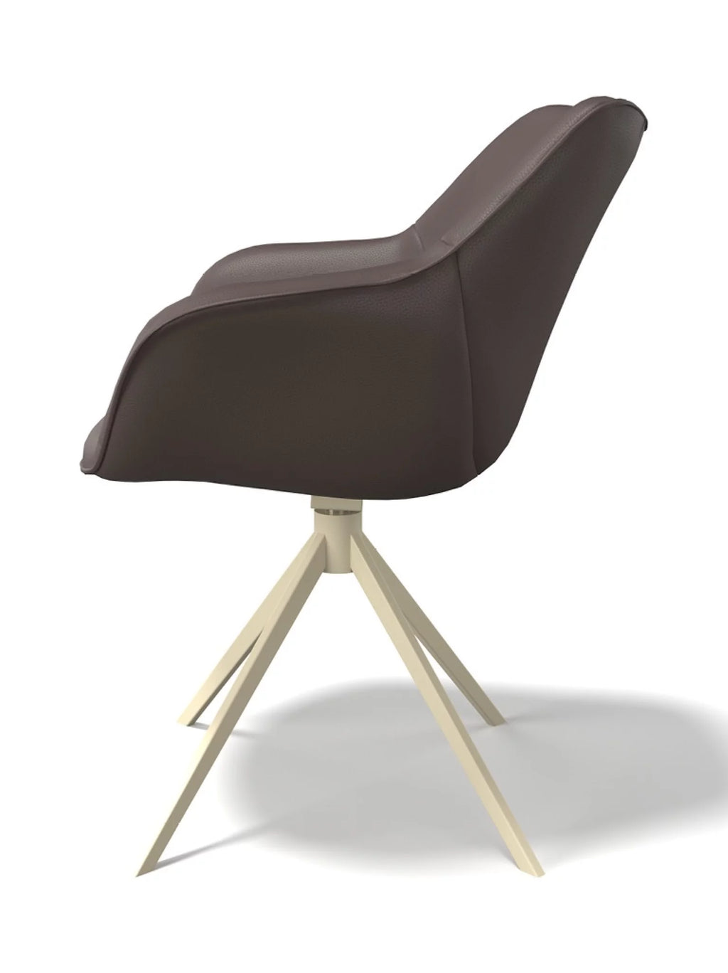 Eetkamerstoel leder padua ebano / champagne poot