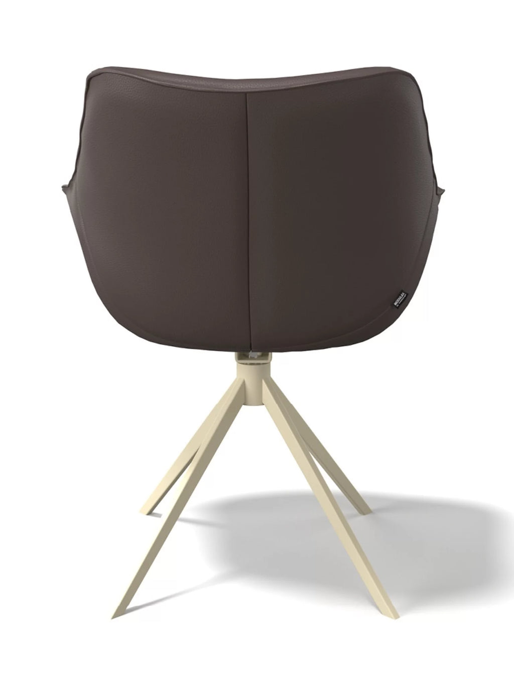 Eetkamerstoel leder padua ebano / champagne poot