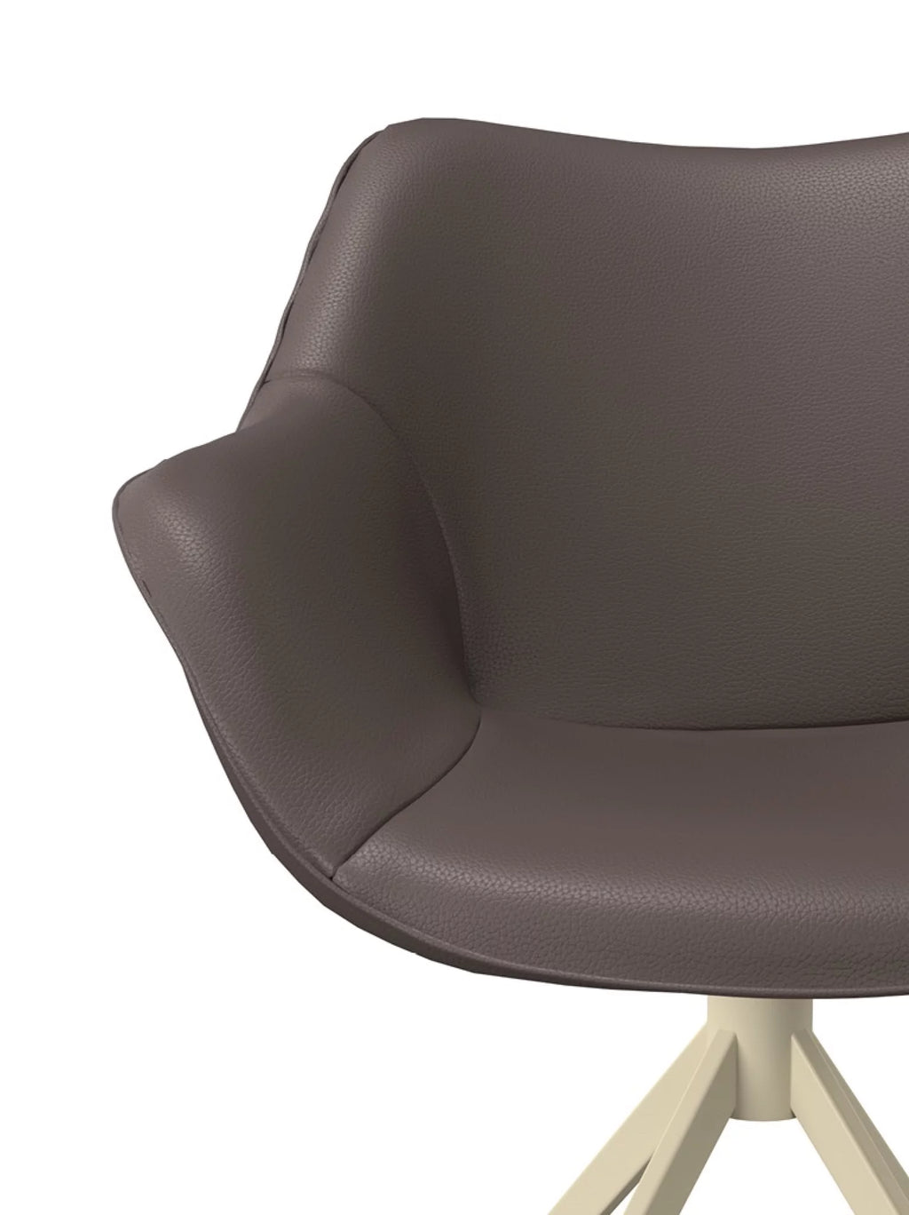 Eetkamerstoel leder padua ebano / champagne poot