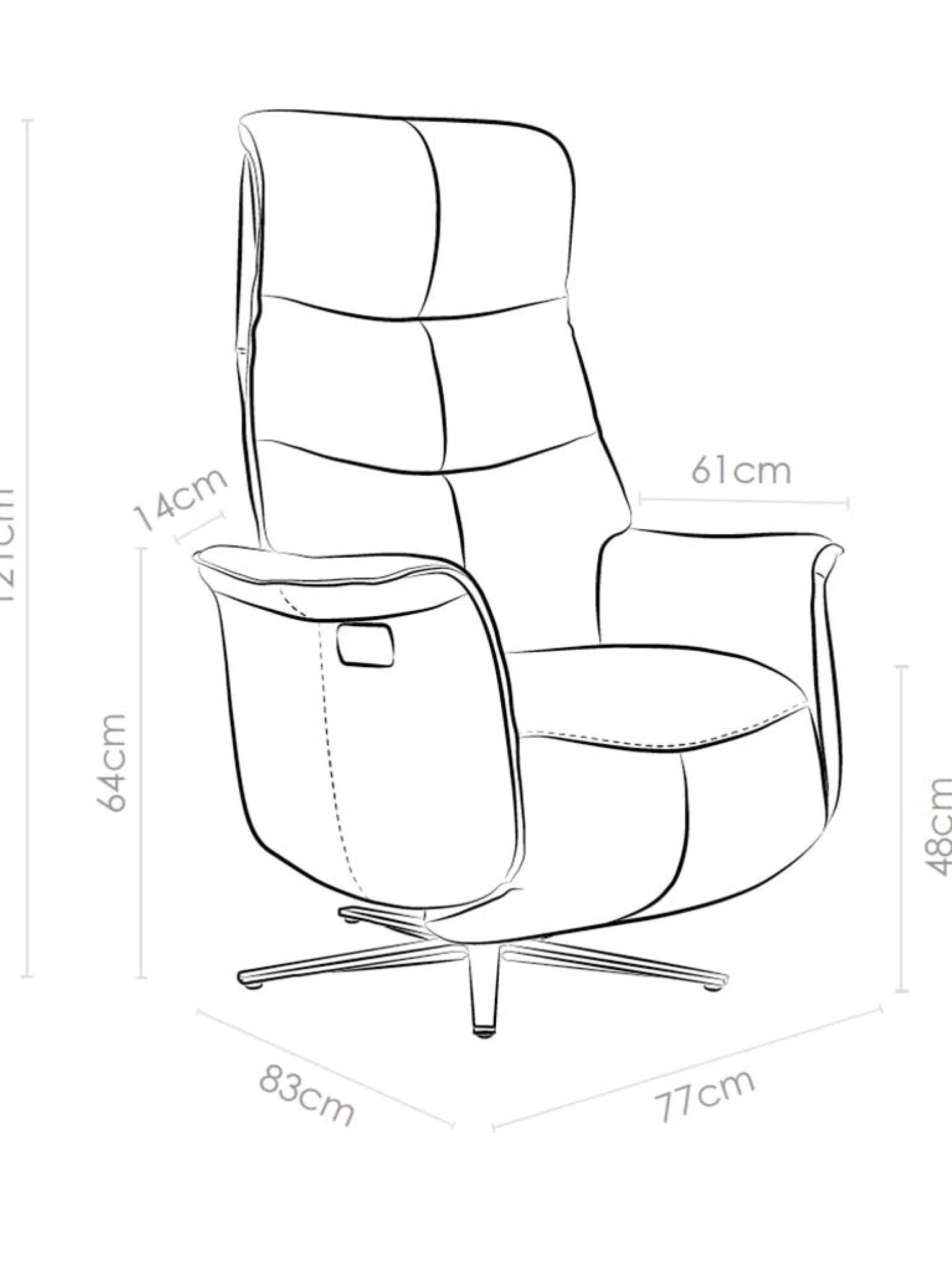 Leder relaxzetel adonis dark taupe