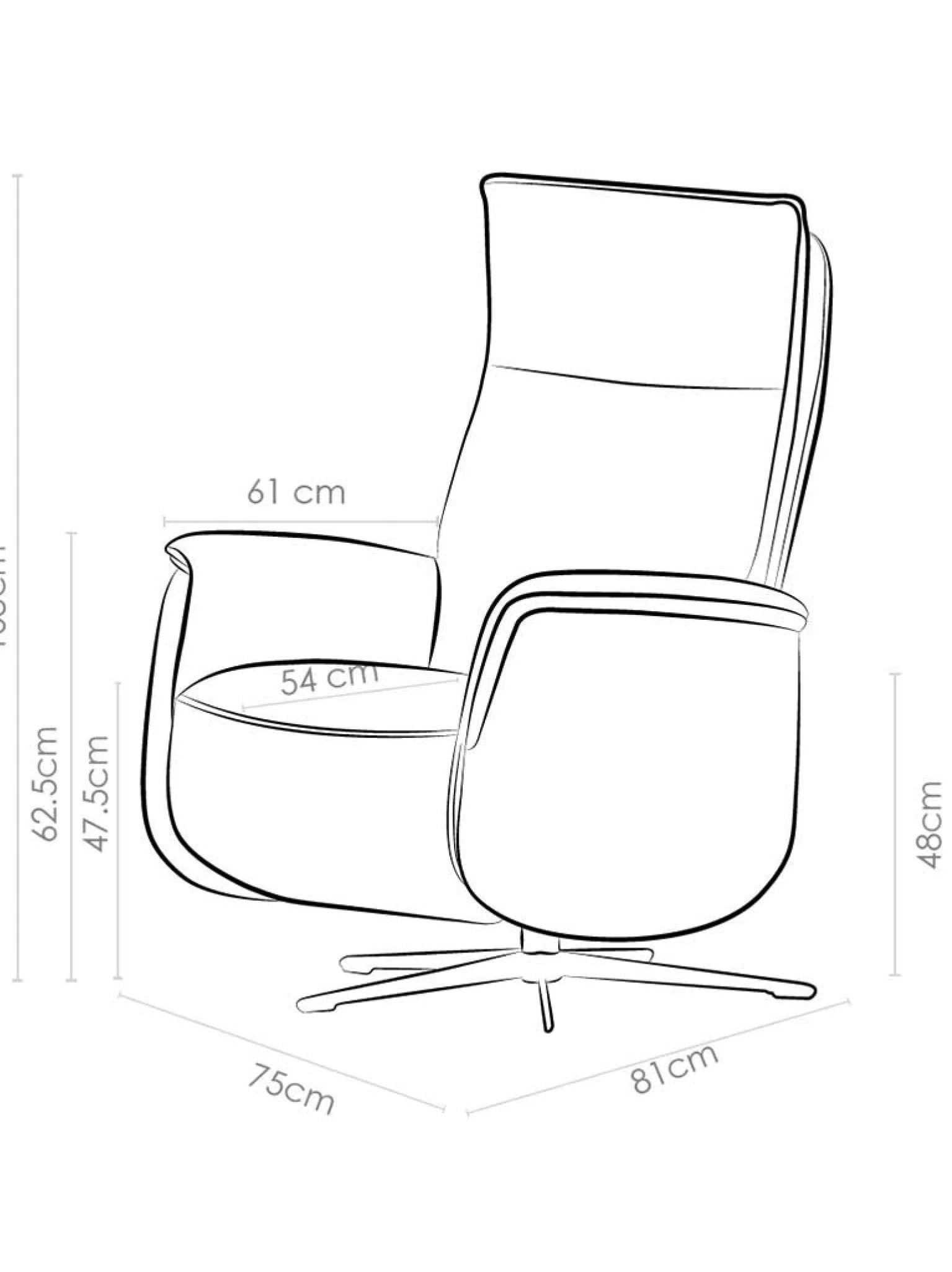 Leder relaxzetel jack zwart