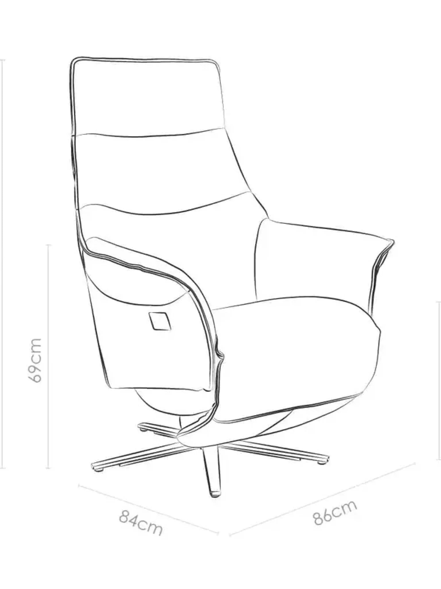 Leder relaxzetel Fiji ebano