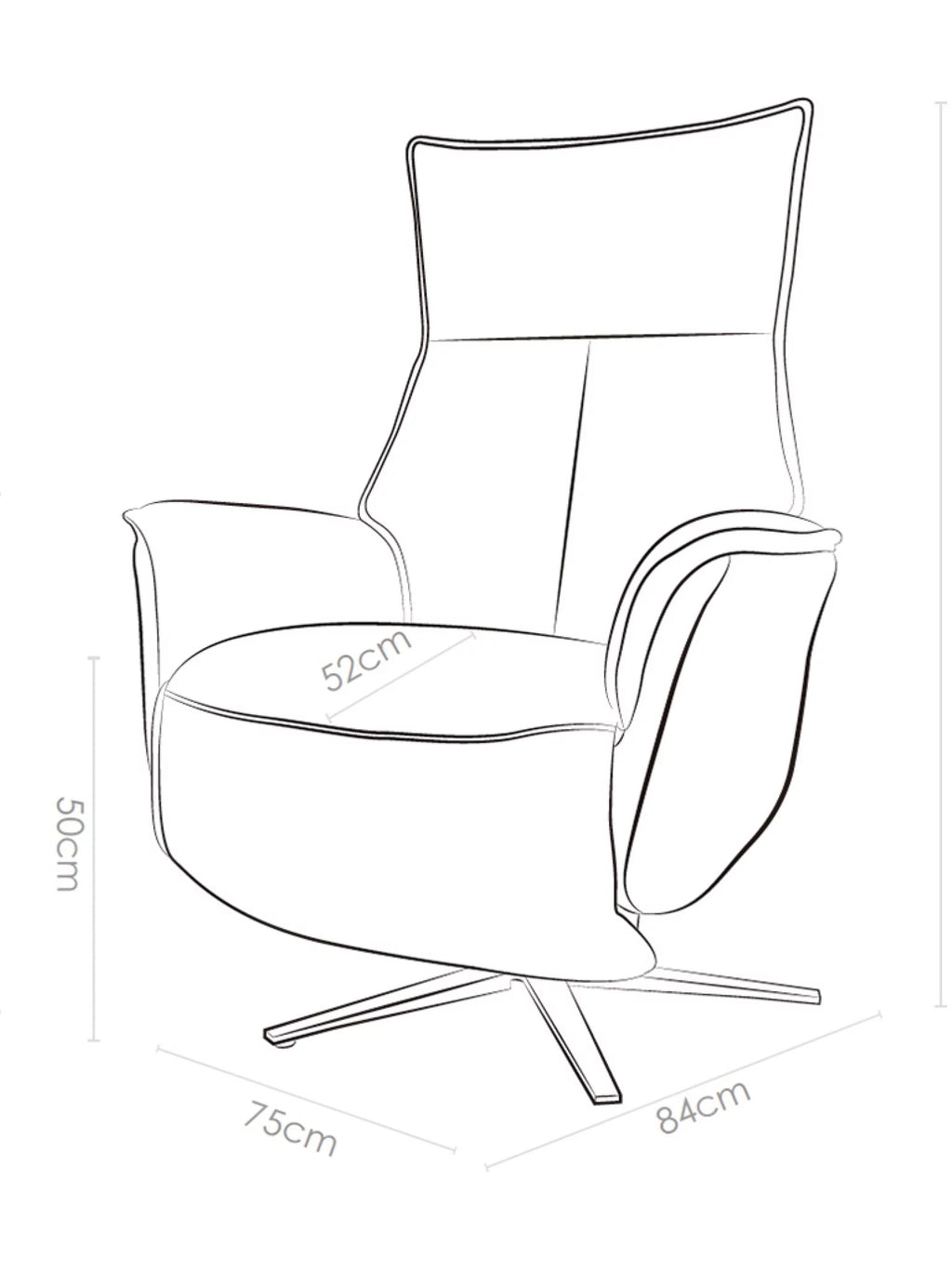 Leder relaxzetel Calpe zwart