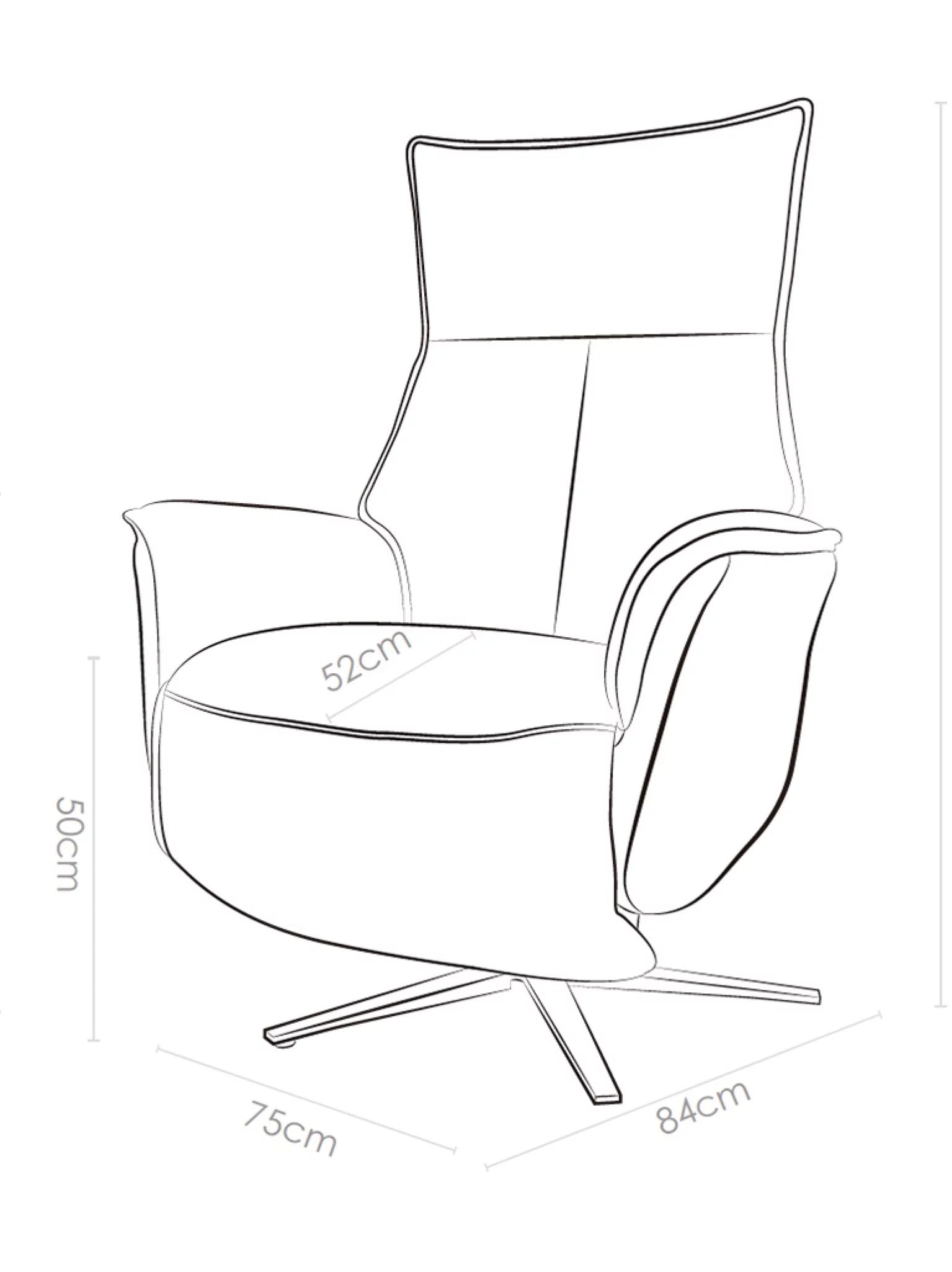 Leder relaxzetel Calpe zwart