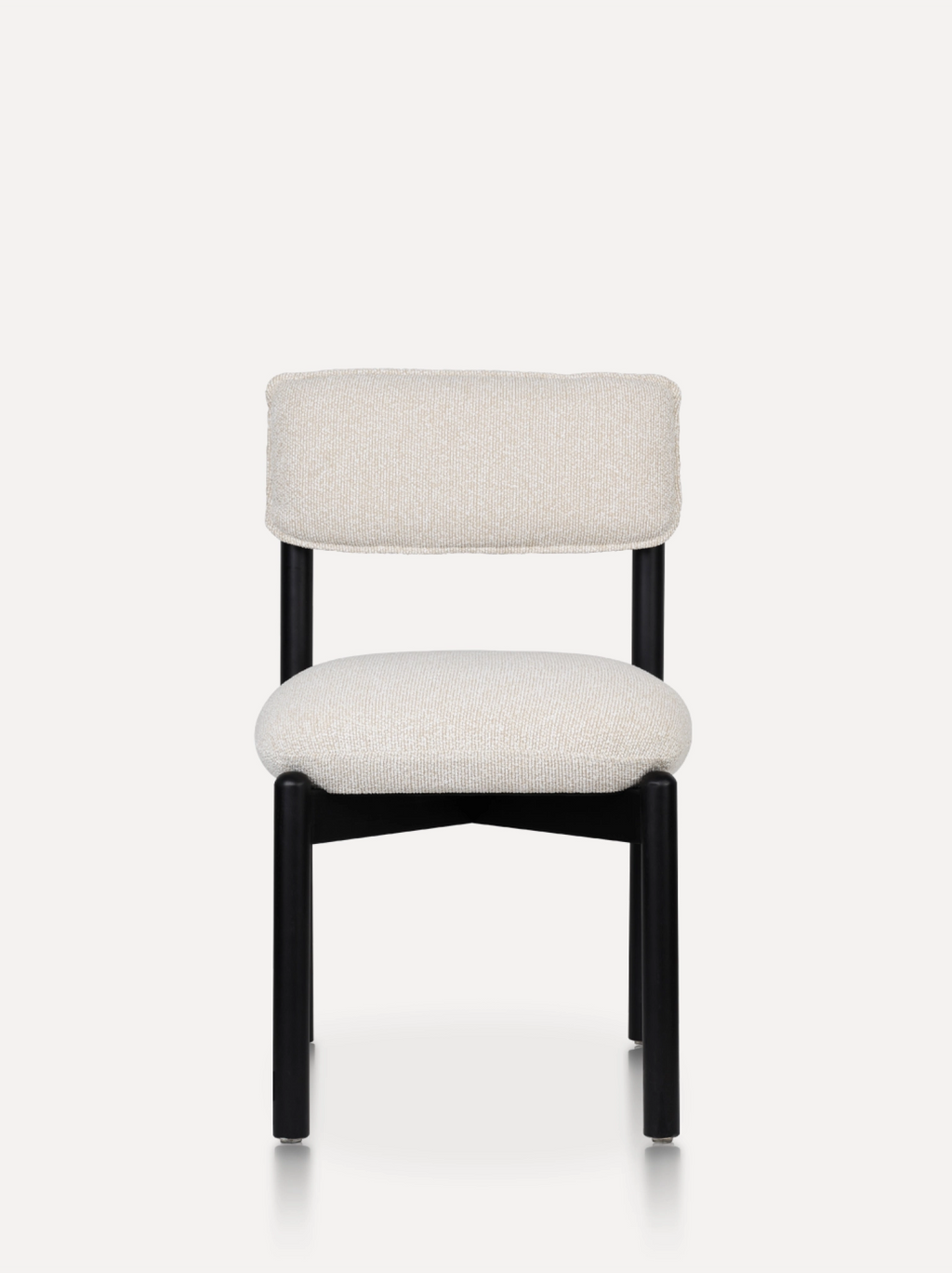 Houten eetkamerstoel frank zwart met beige ote