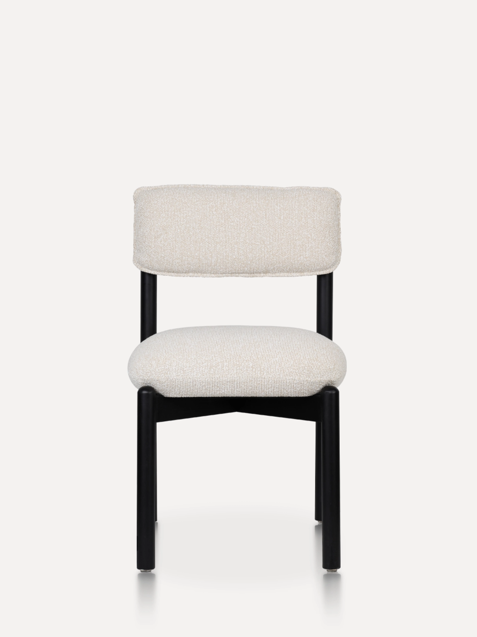 Houten eetkamerstoel frank zwart met beige ote