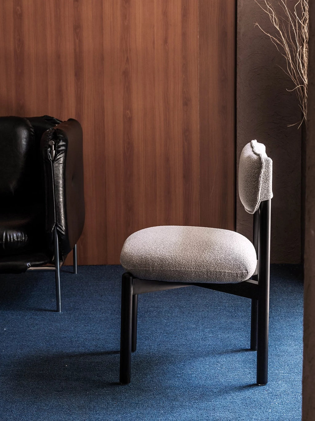 Houten eetkamerstoel frank zwart met beige ote