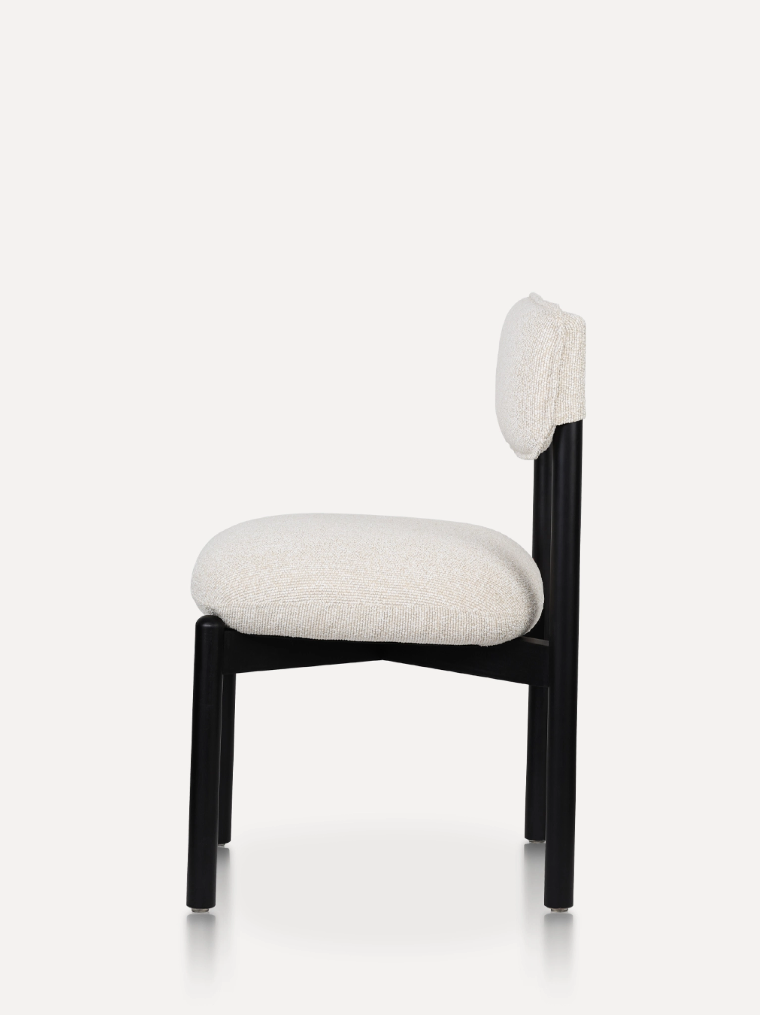 Houten eetkamerstoel frank zwart met beige ote