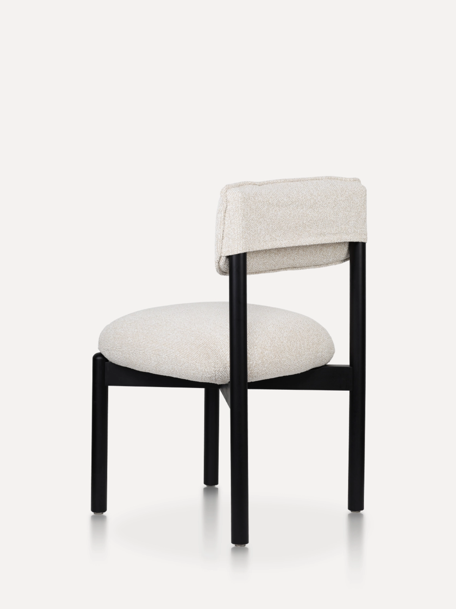 Houten eetkamerstoel frank zwart met beige ote