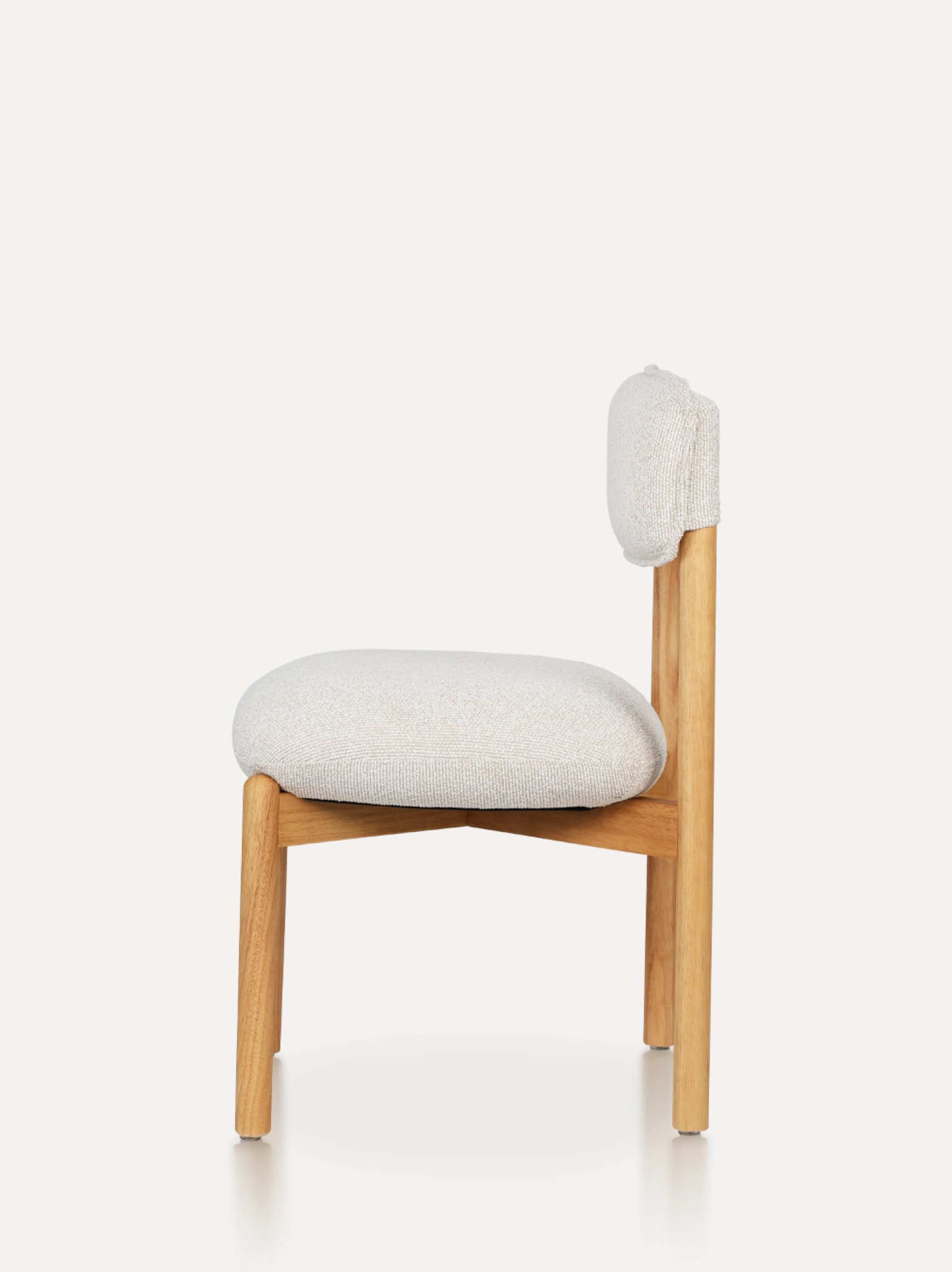 Houten eetkamerstoel frank natural met beige zitkussen