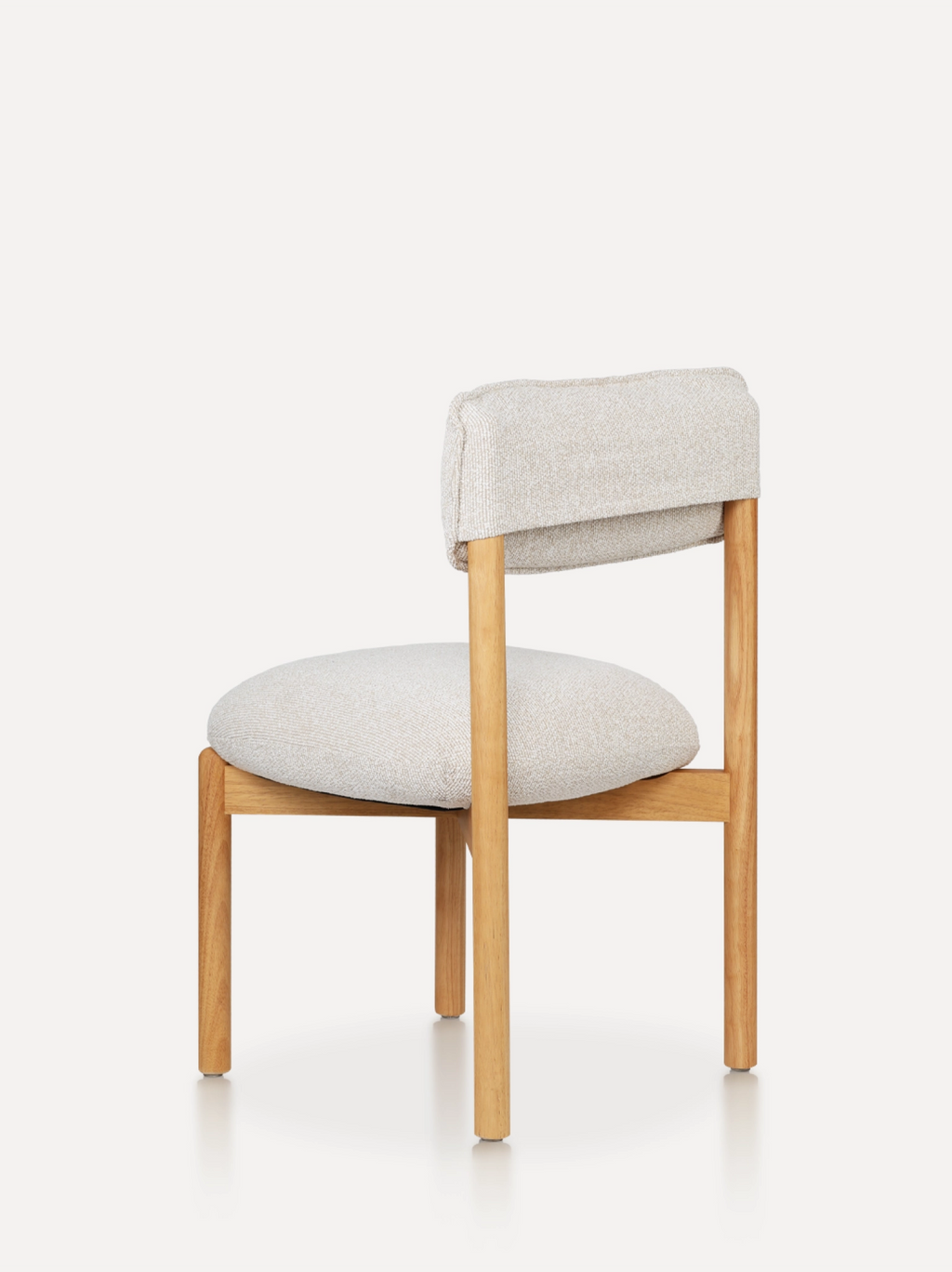 Houten eetkamerstoel frank natural met beige zitkussen