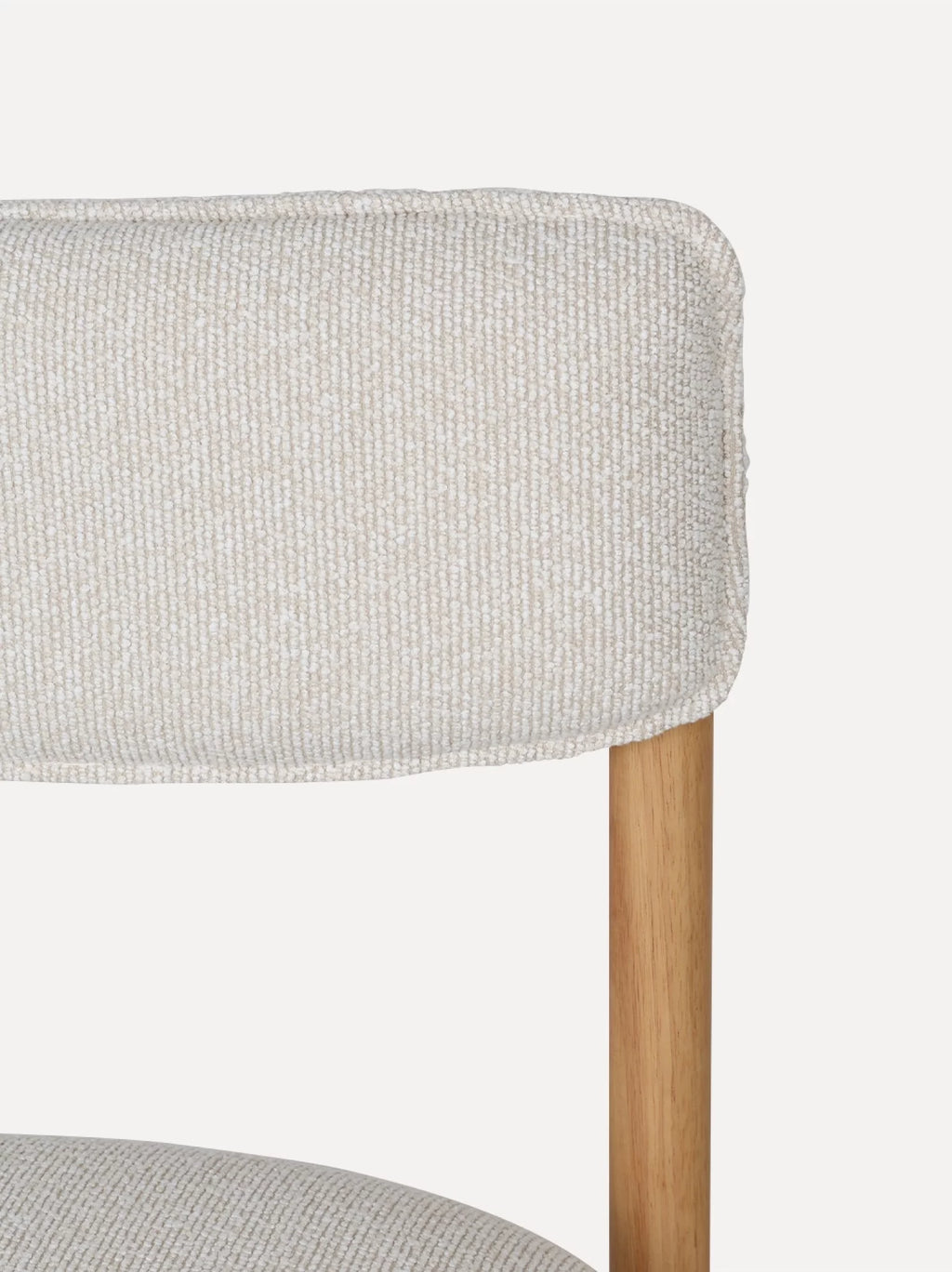 Houten eetkamerstoel frank natural met beige zitkussen