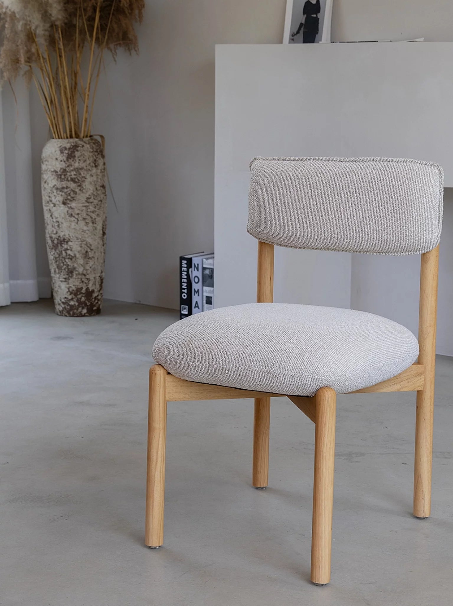 Houten eetkamerstoel frank natural met beige one