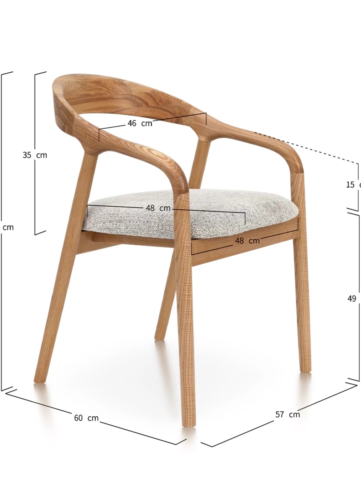 Carlo houten stoel eik / beige