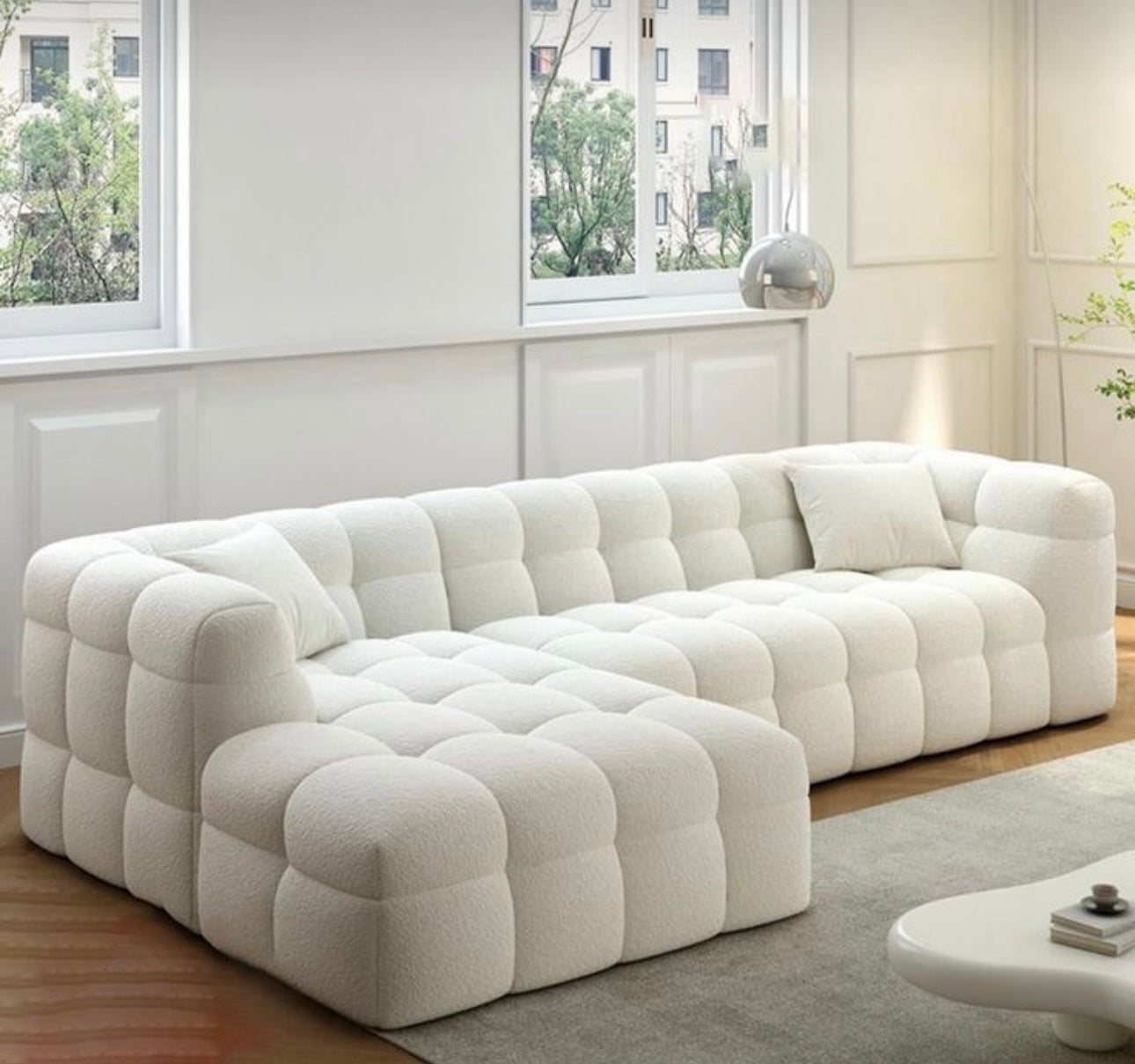 Sofa Bubble White Bouclé Chaise Rechts - 325
