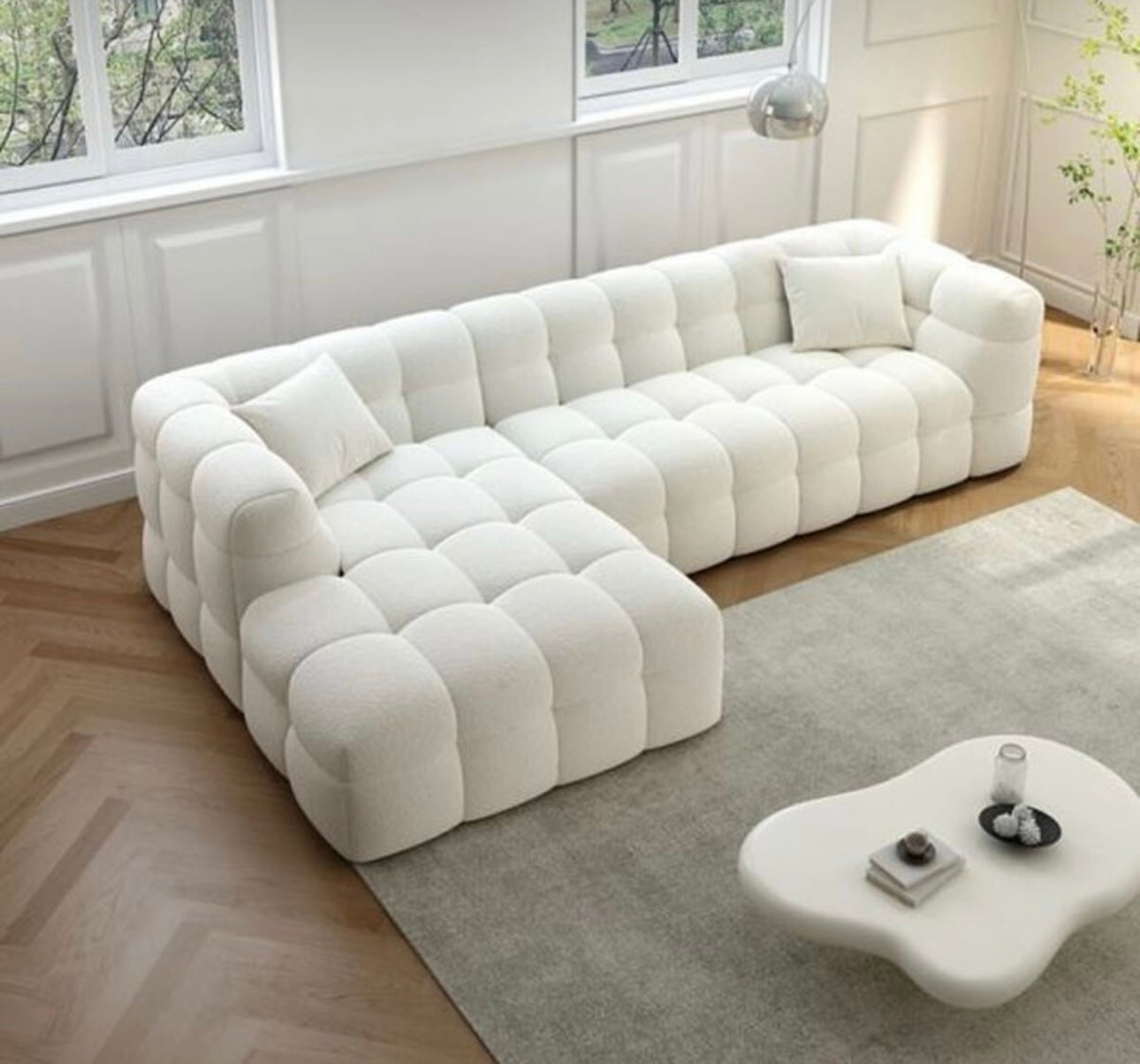Sofa Bubble White Bouclé Chaise Rechts - 325