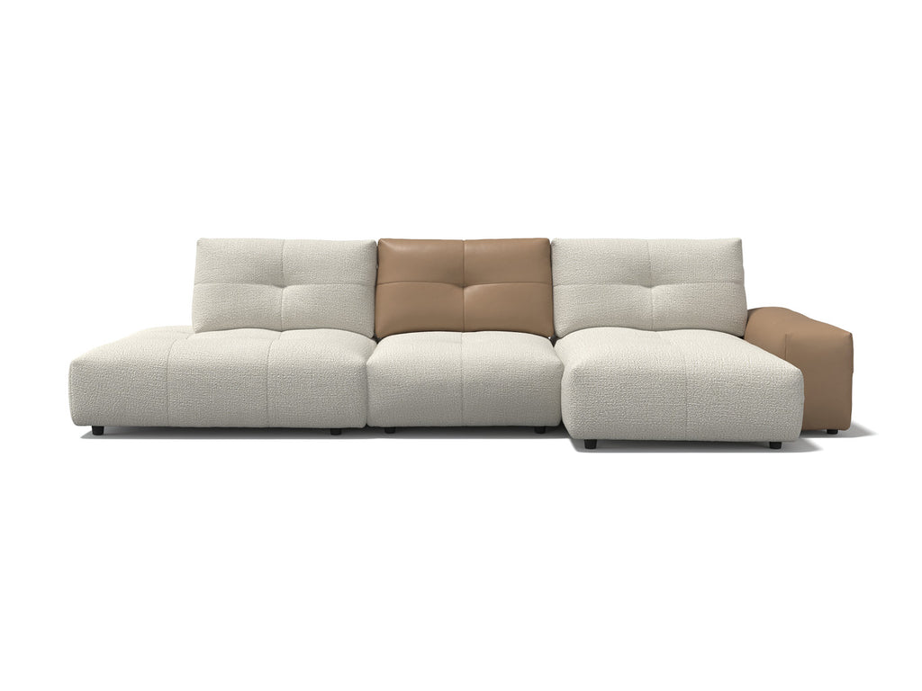 Magic Sofa Leder Cognac - Stof Oasis 01 Natural | Chaise Links