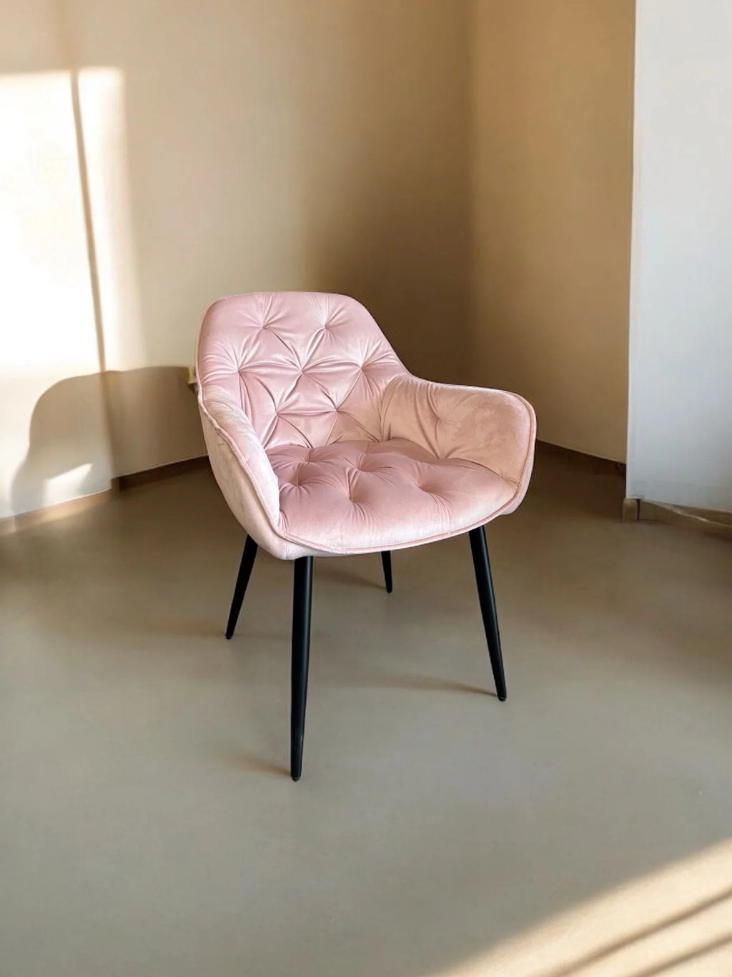 Eetkamerstoel eden roze fluweel