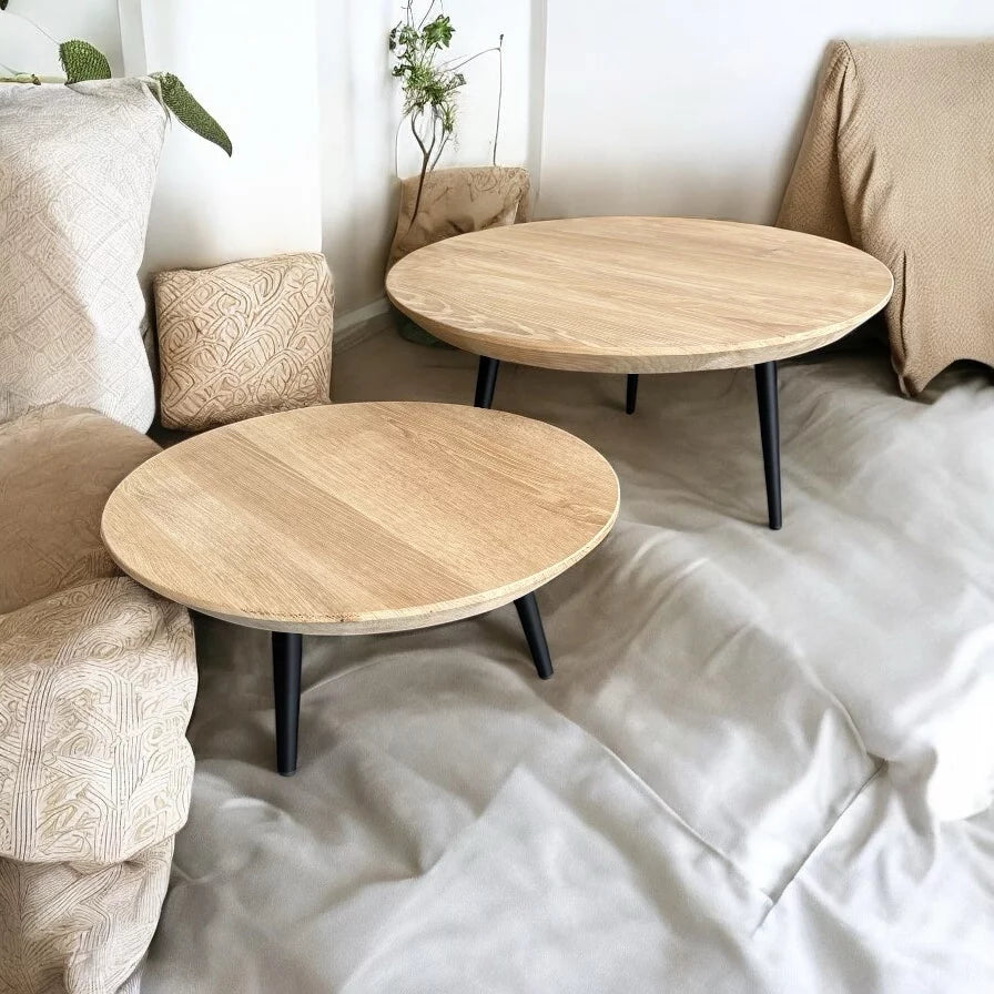 Salontafel set van 2 massief eik