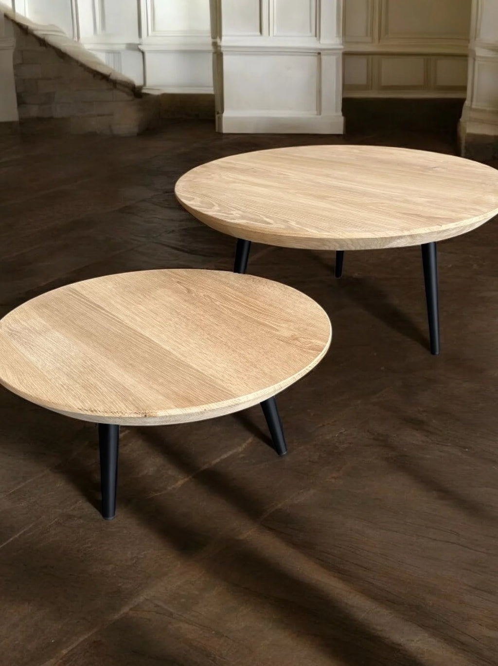 Salontafel set van 2 massief eik